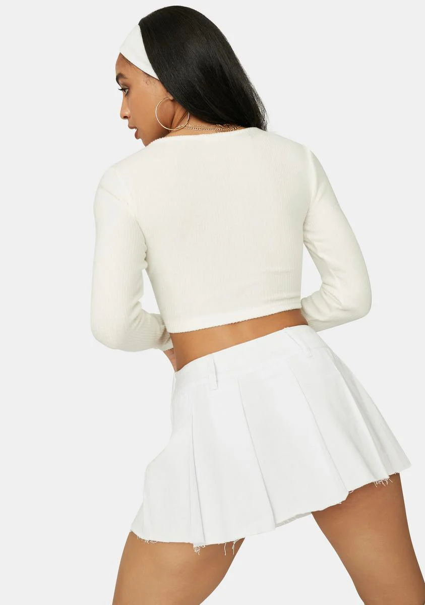 Snow With No Choice Drawstring Crop Top - Image 4