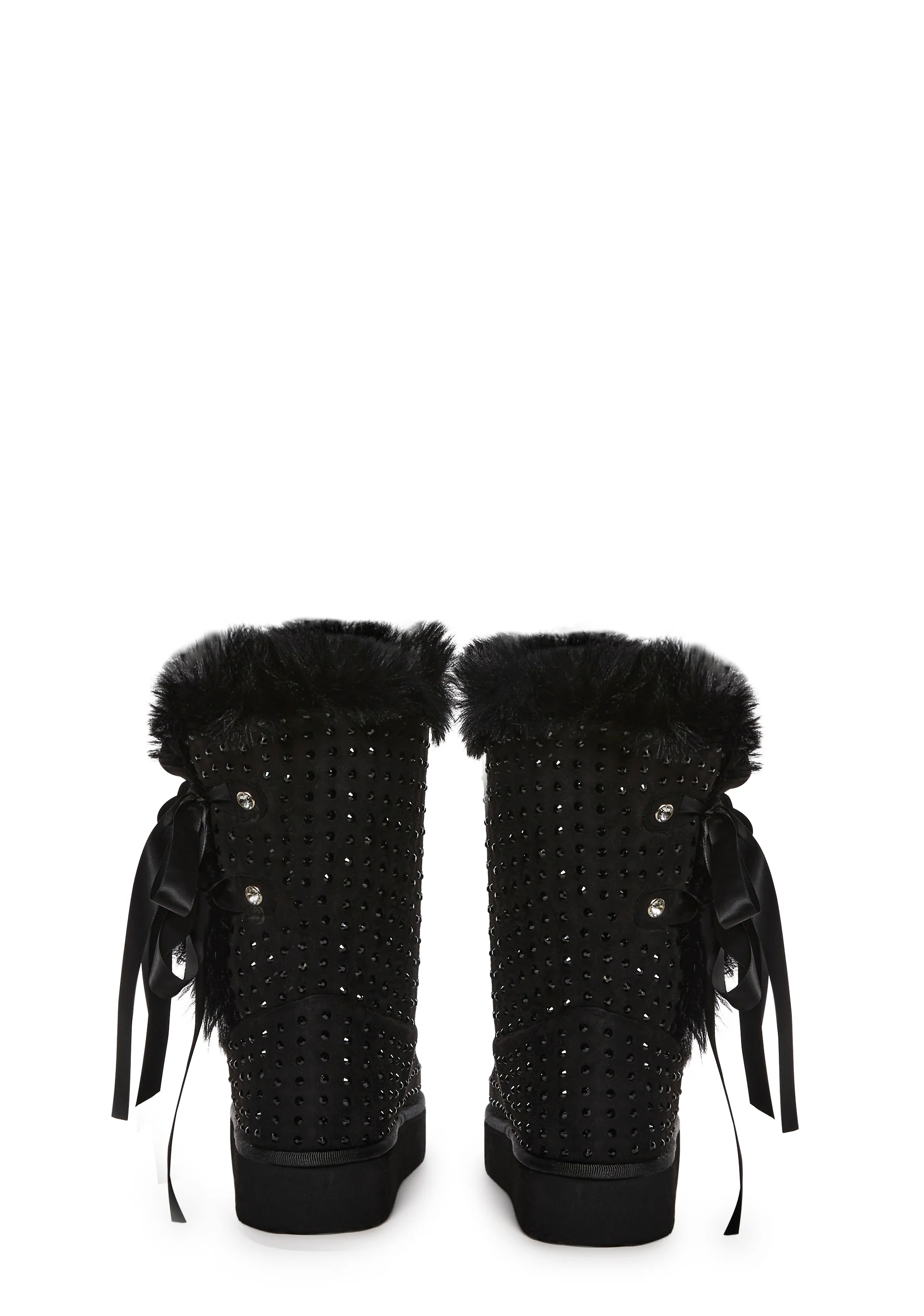 Snowflake Cadet Rhinestone Booties - Black - Image 4
