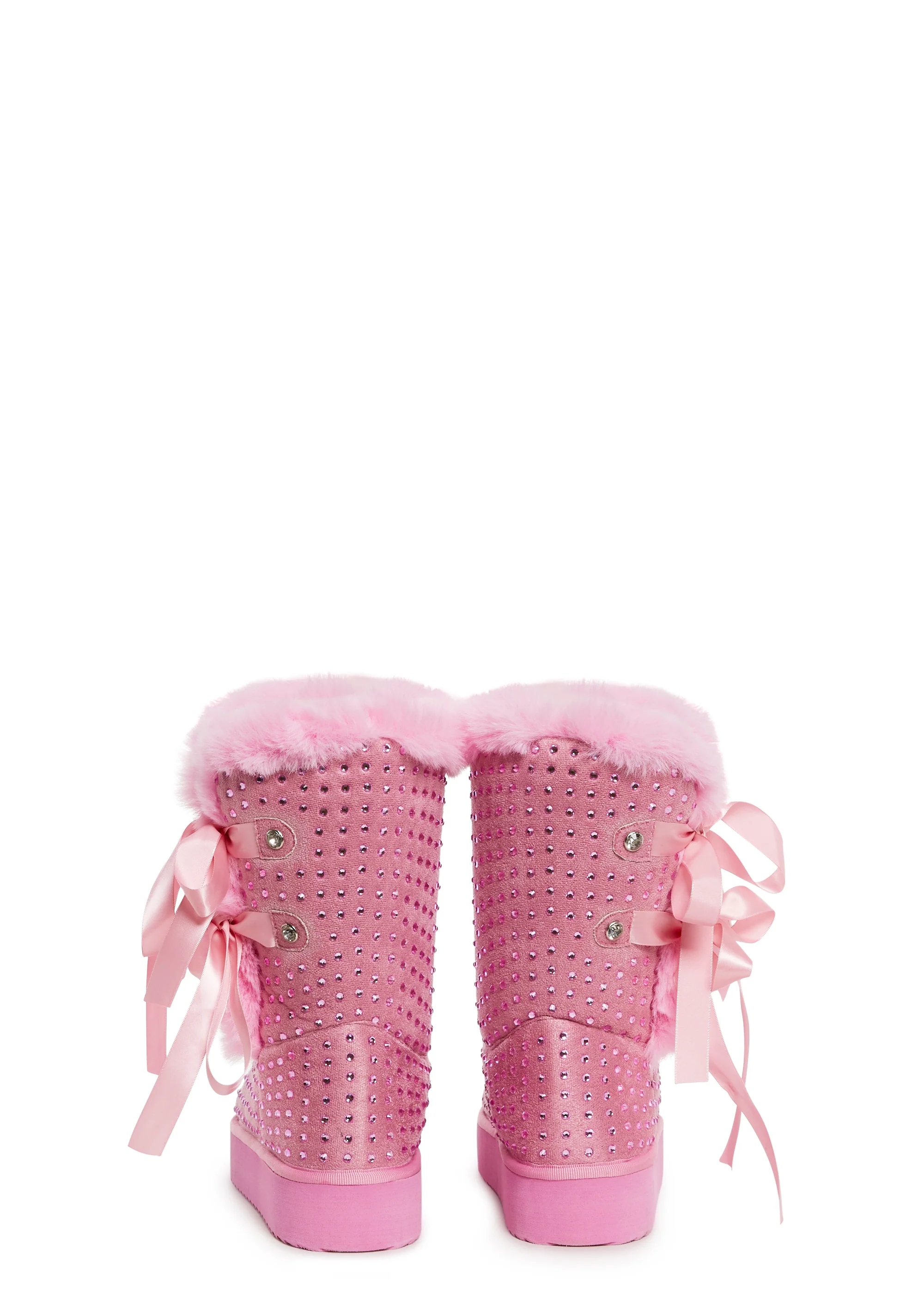 Snowflake Cadet Rhinestone Booties - Pink - Image 4