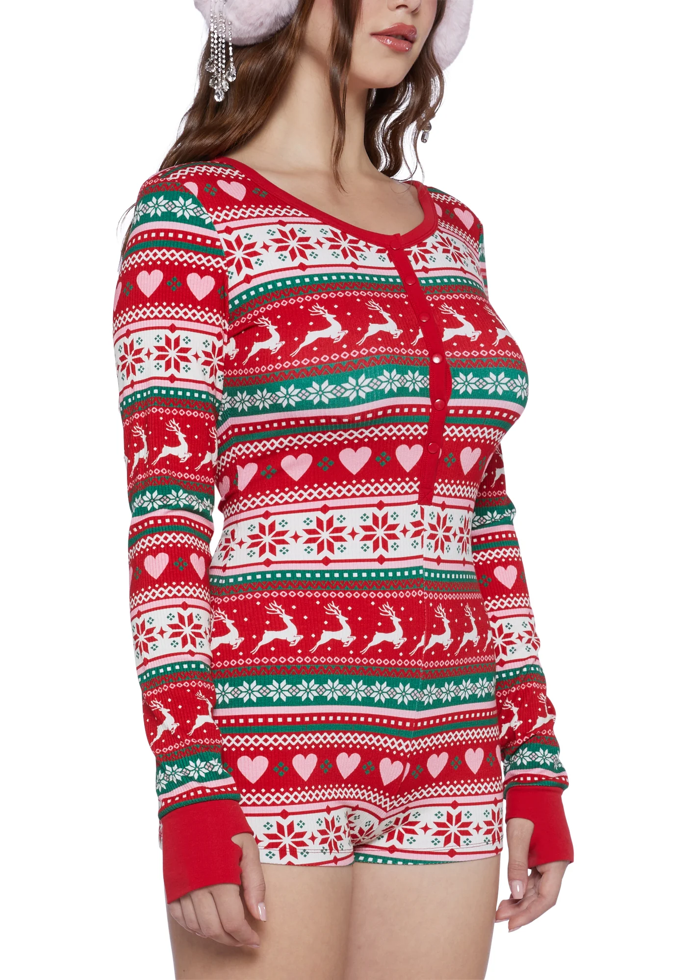 Snowy Soiree Knit Romper - Image 5
