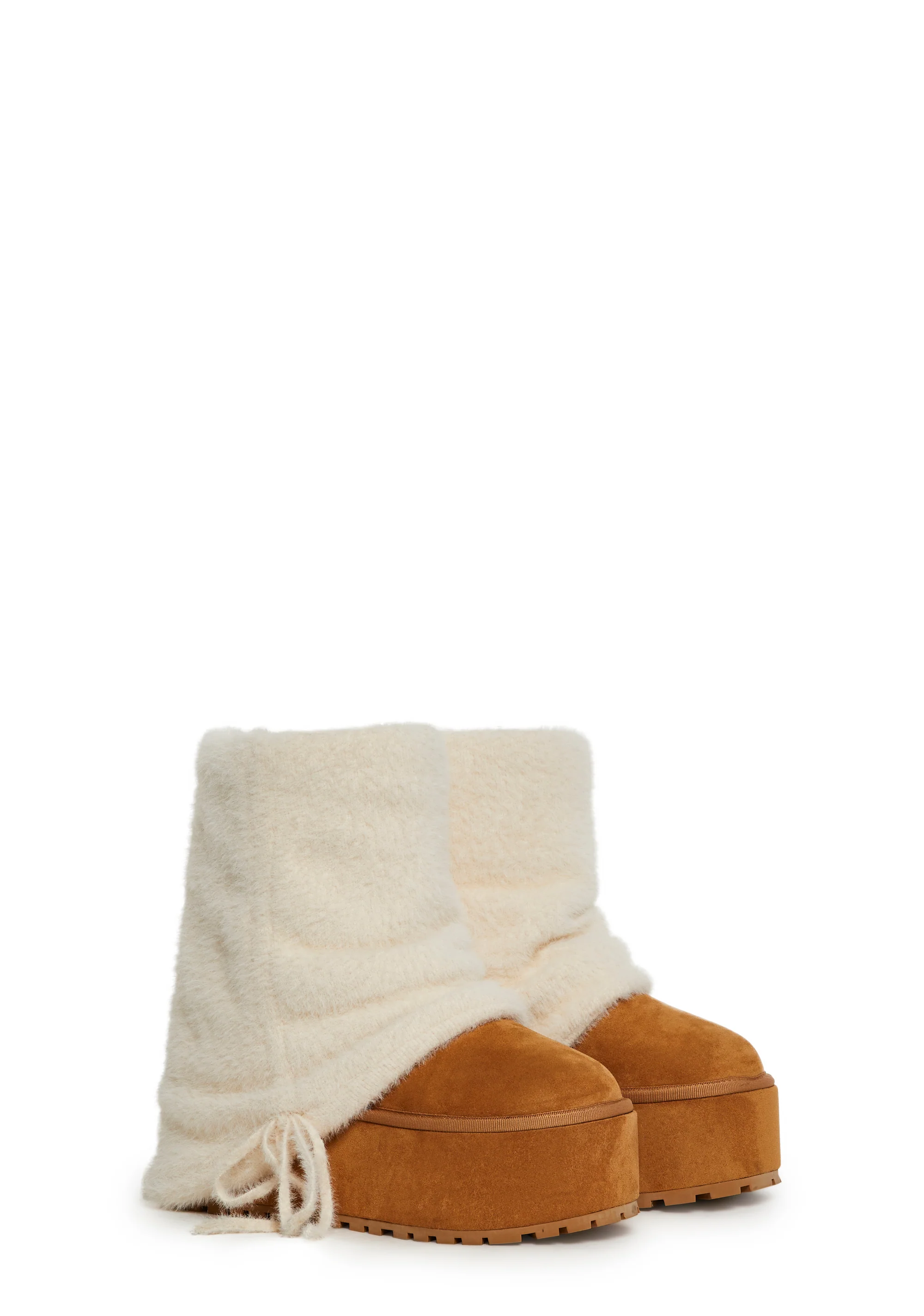 Snuggle Sesh Platform Booties - Off White - Image 3