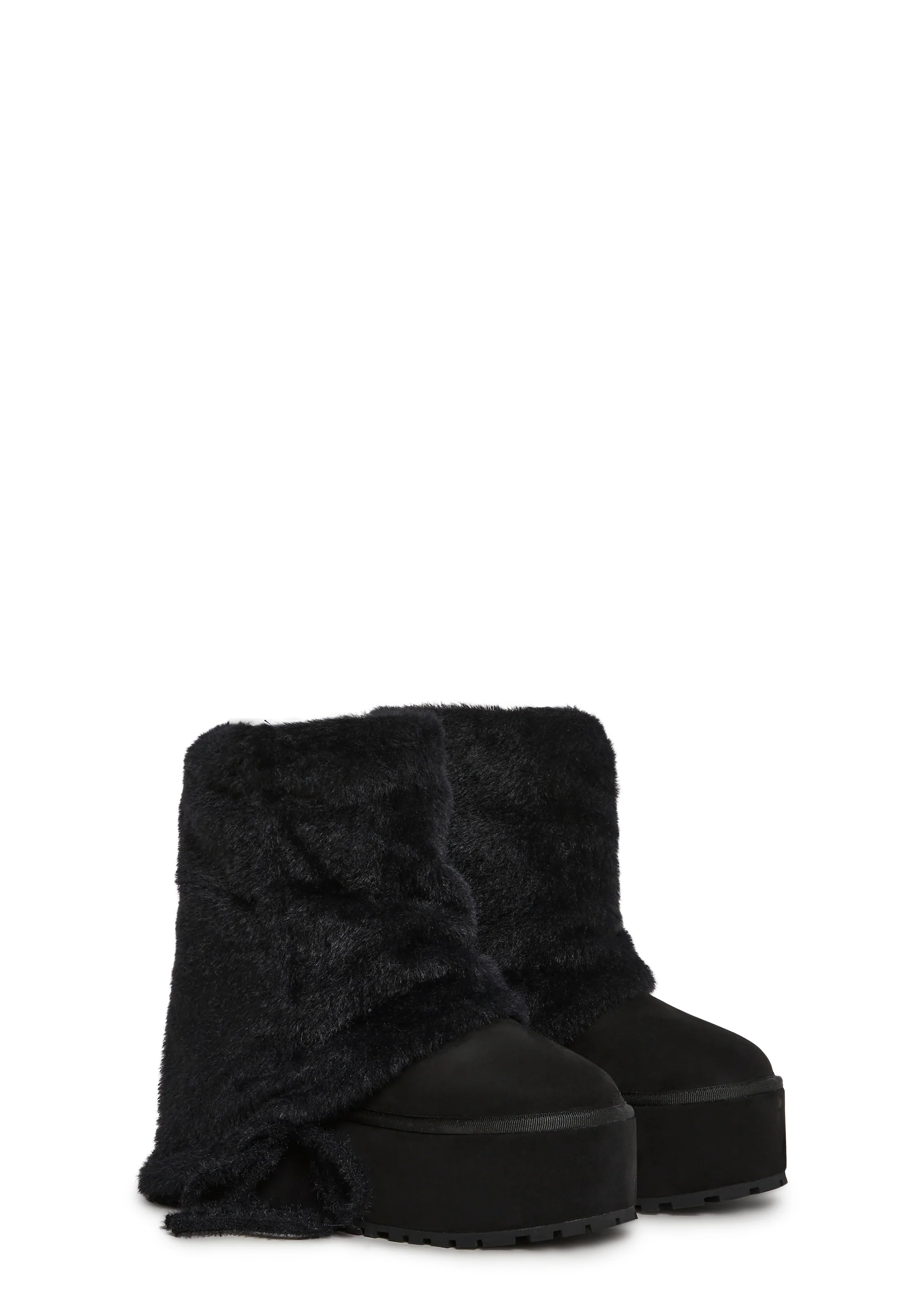 Snuggle Sesh Platform Booties - Black - Image 3