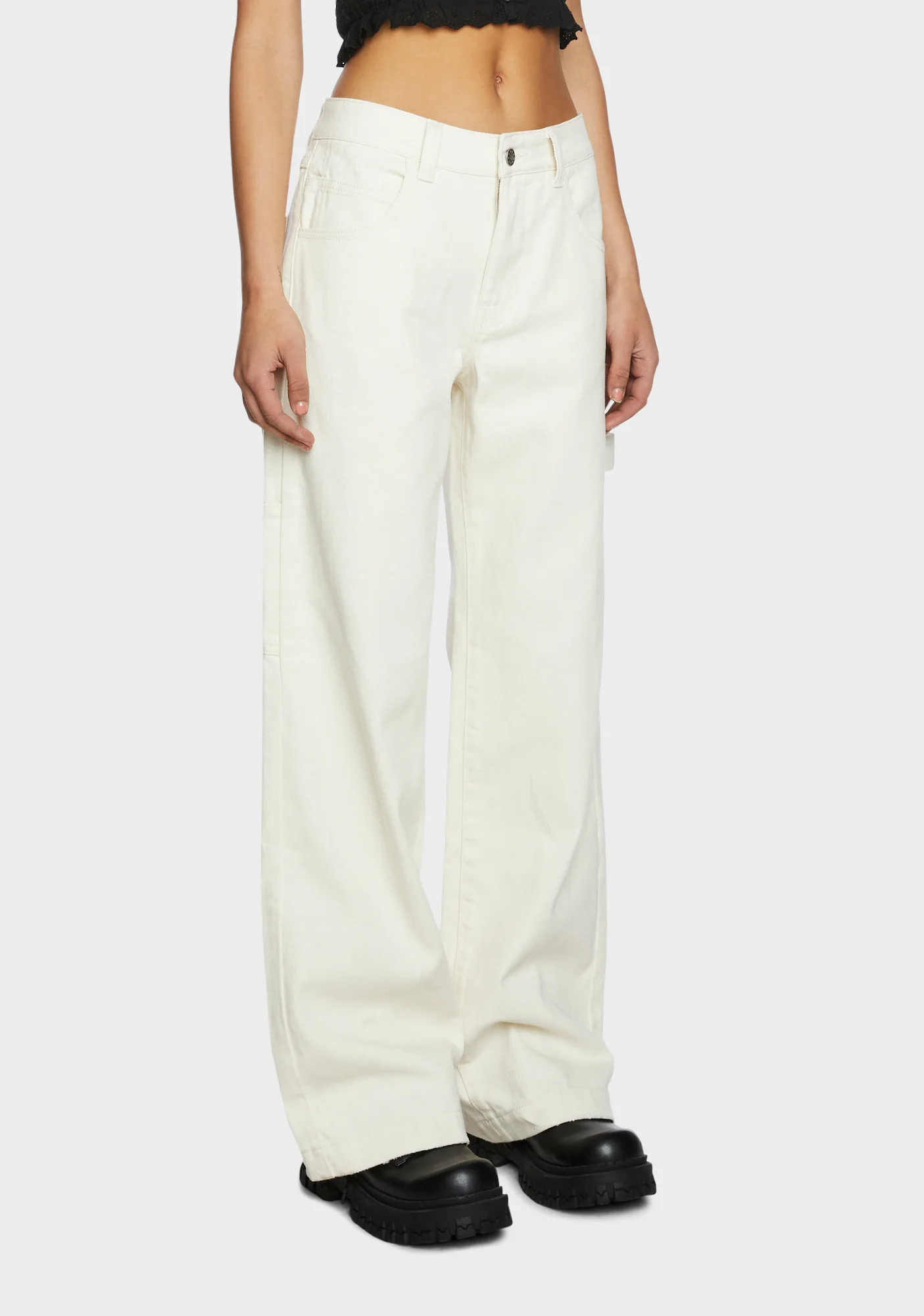 So Misunderstood Twill Carpenter Pants - Off White - Image 3