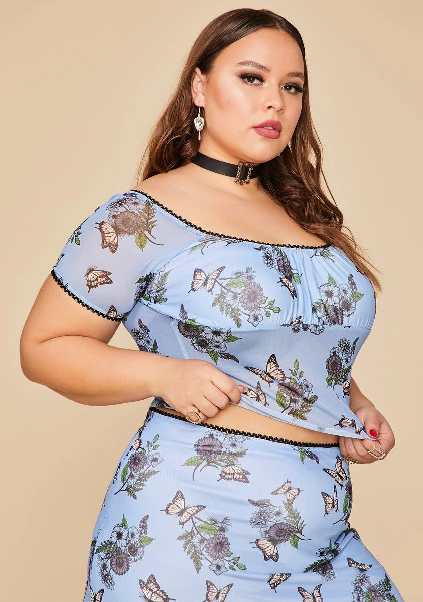 So Scenic Vision Mesh Crop Top - Image 2