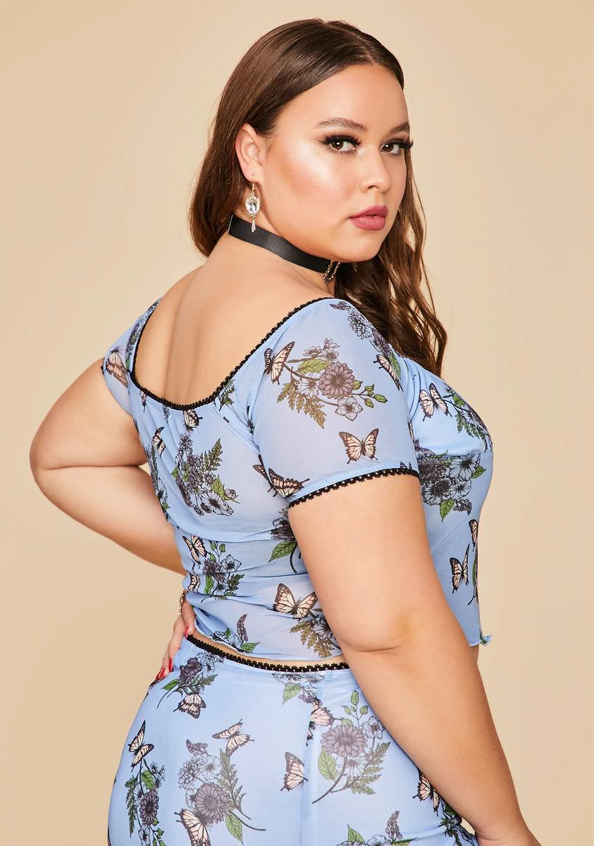 So Scenic Vision Mesh Crop Top - Image 4