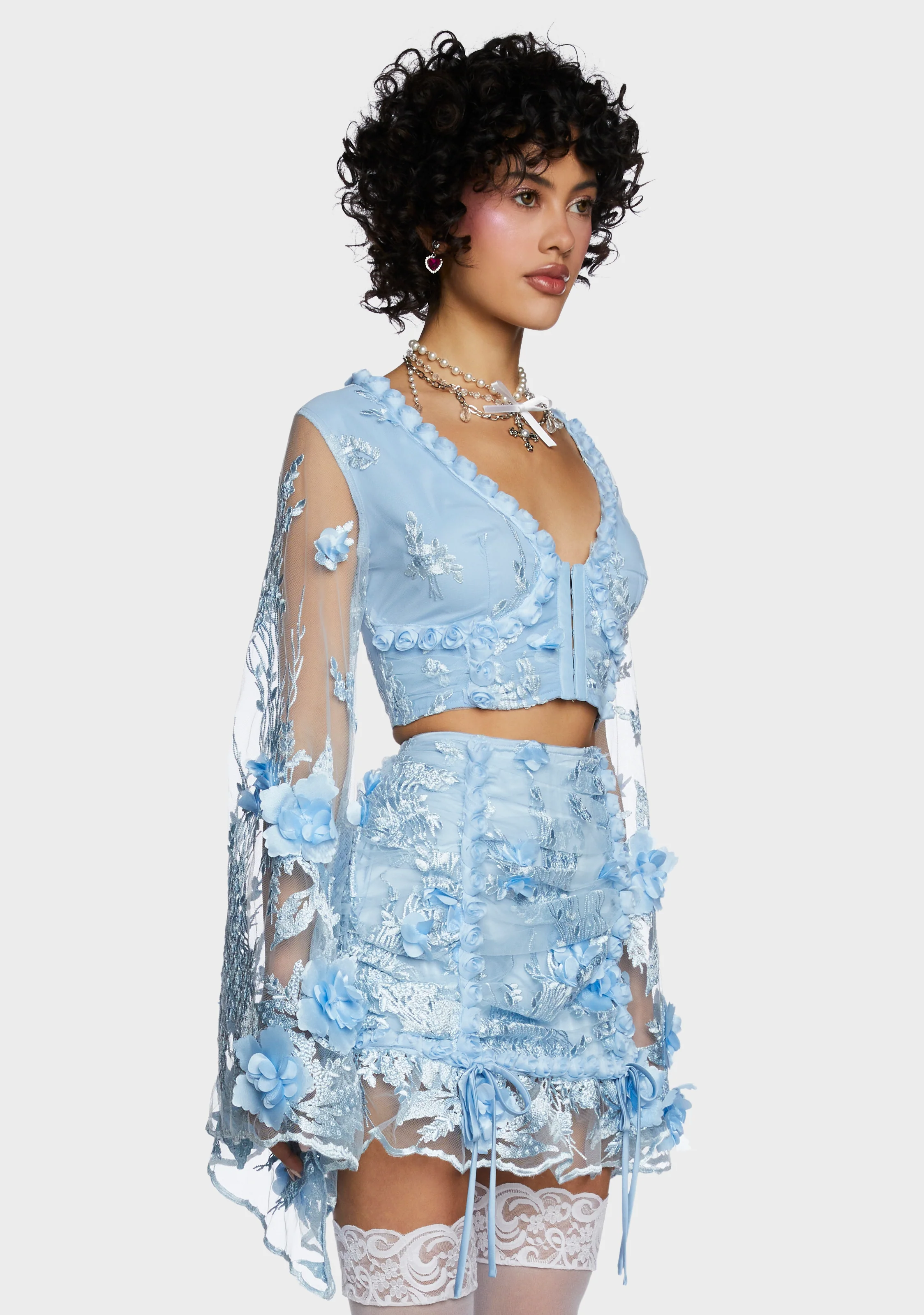 Social Season Long Sleeve Top - Blue - Image 4