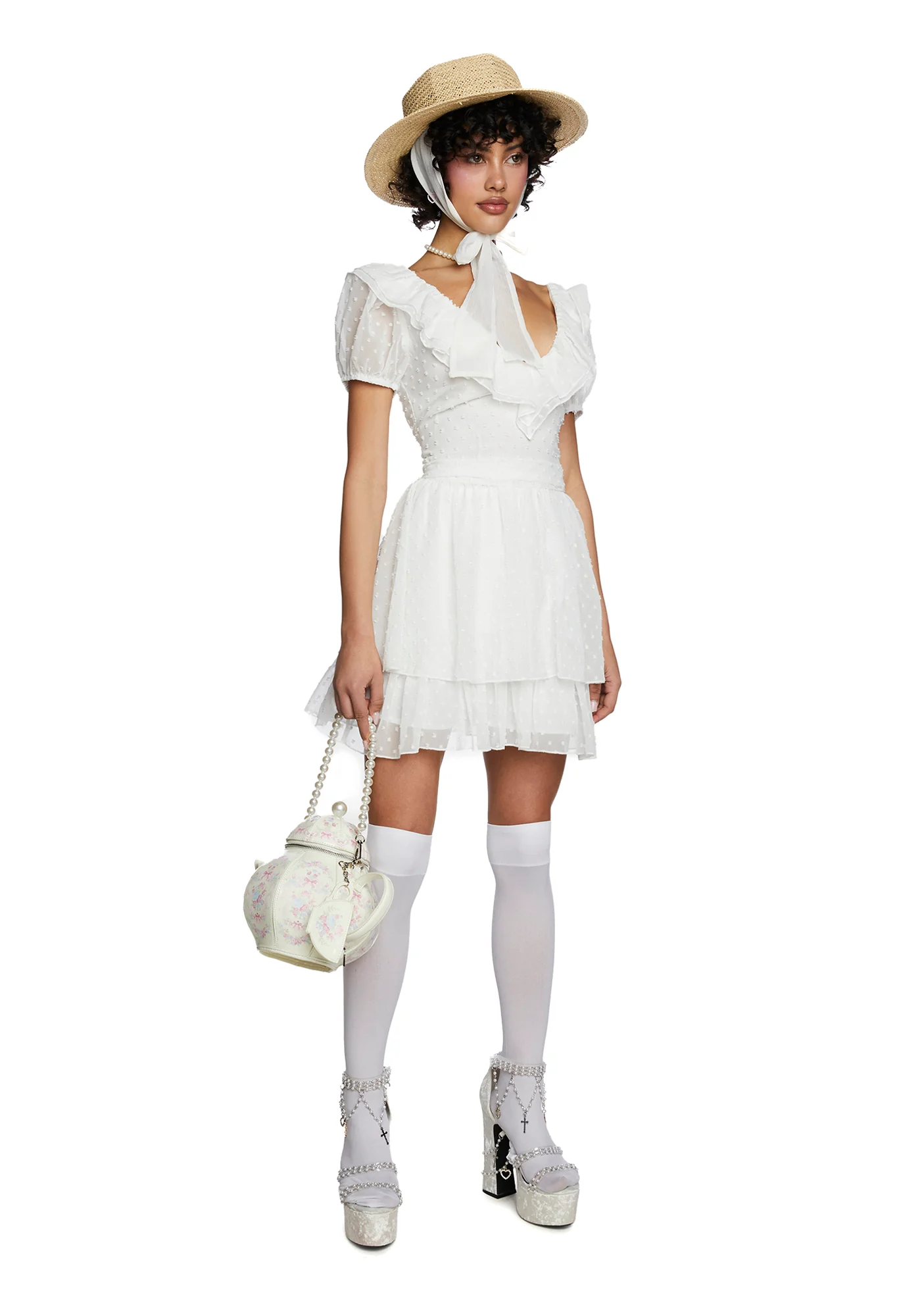 Soft Regal Days Mini Dress - White - Image 2
