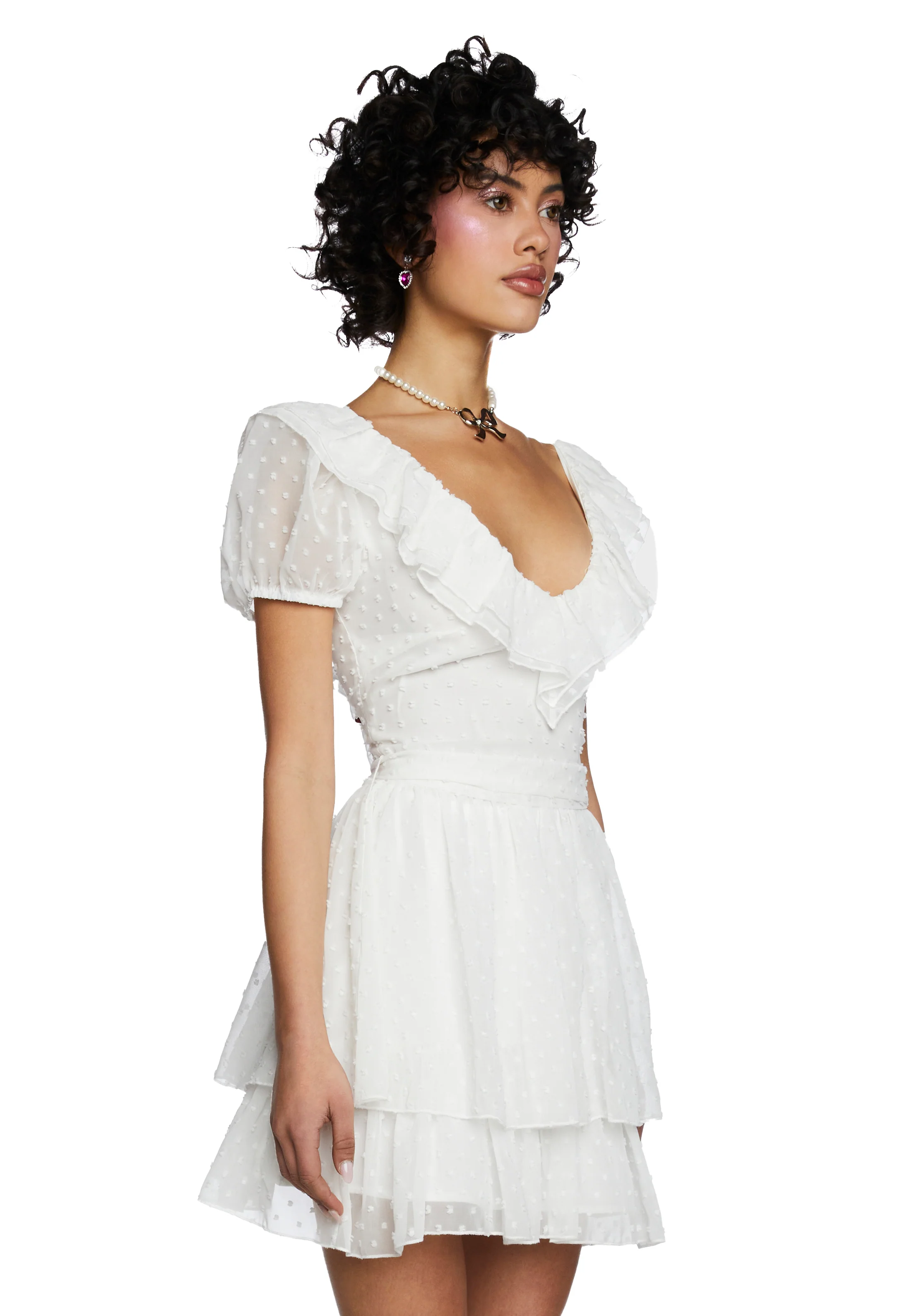 Soft Regal Days Mini Dress - White - Image 3