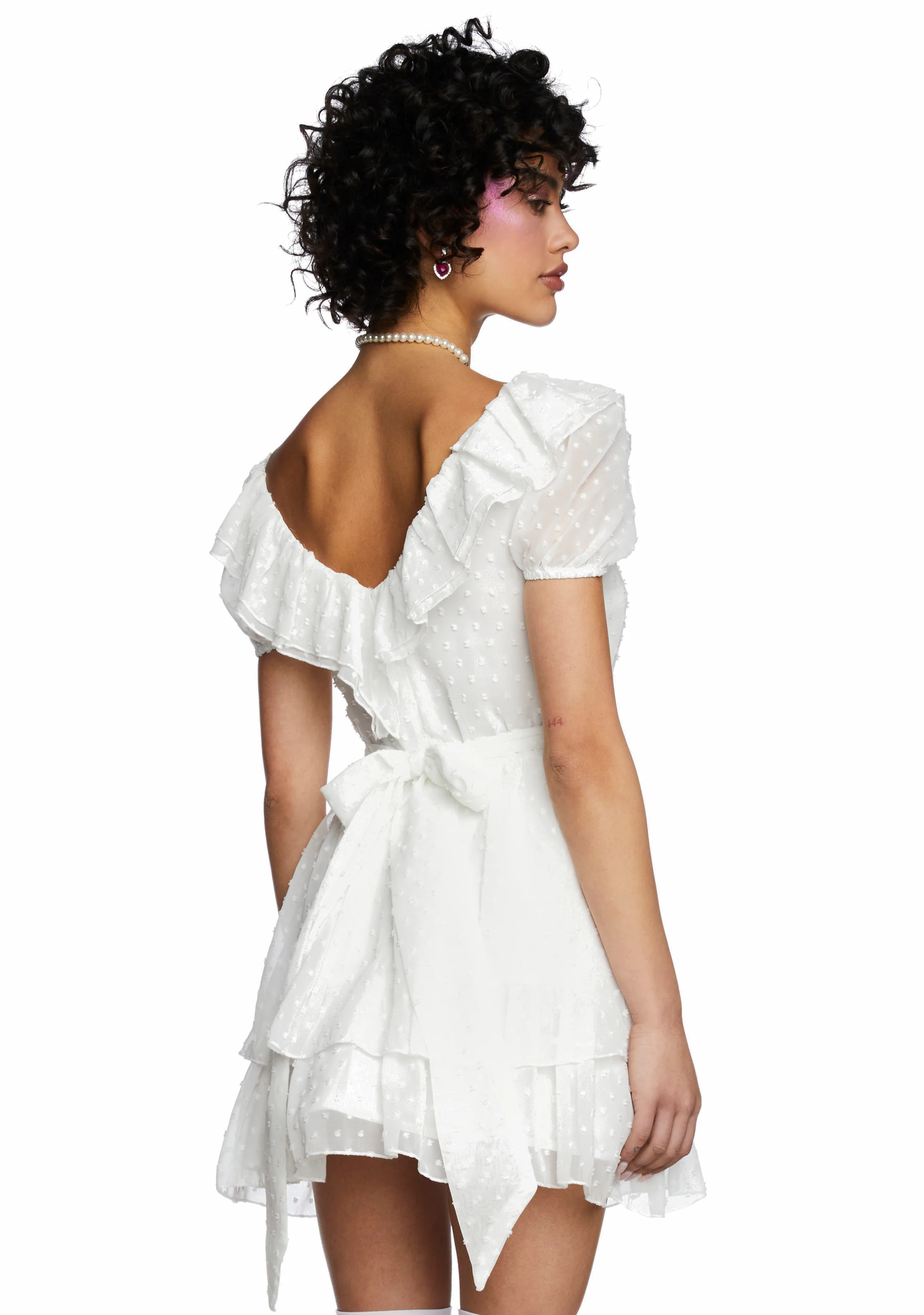 Soft Regal Days Mini Dress - White - Image 4