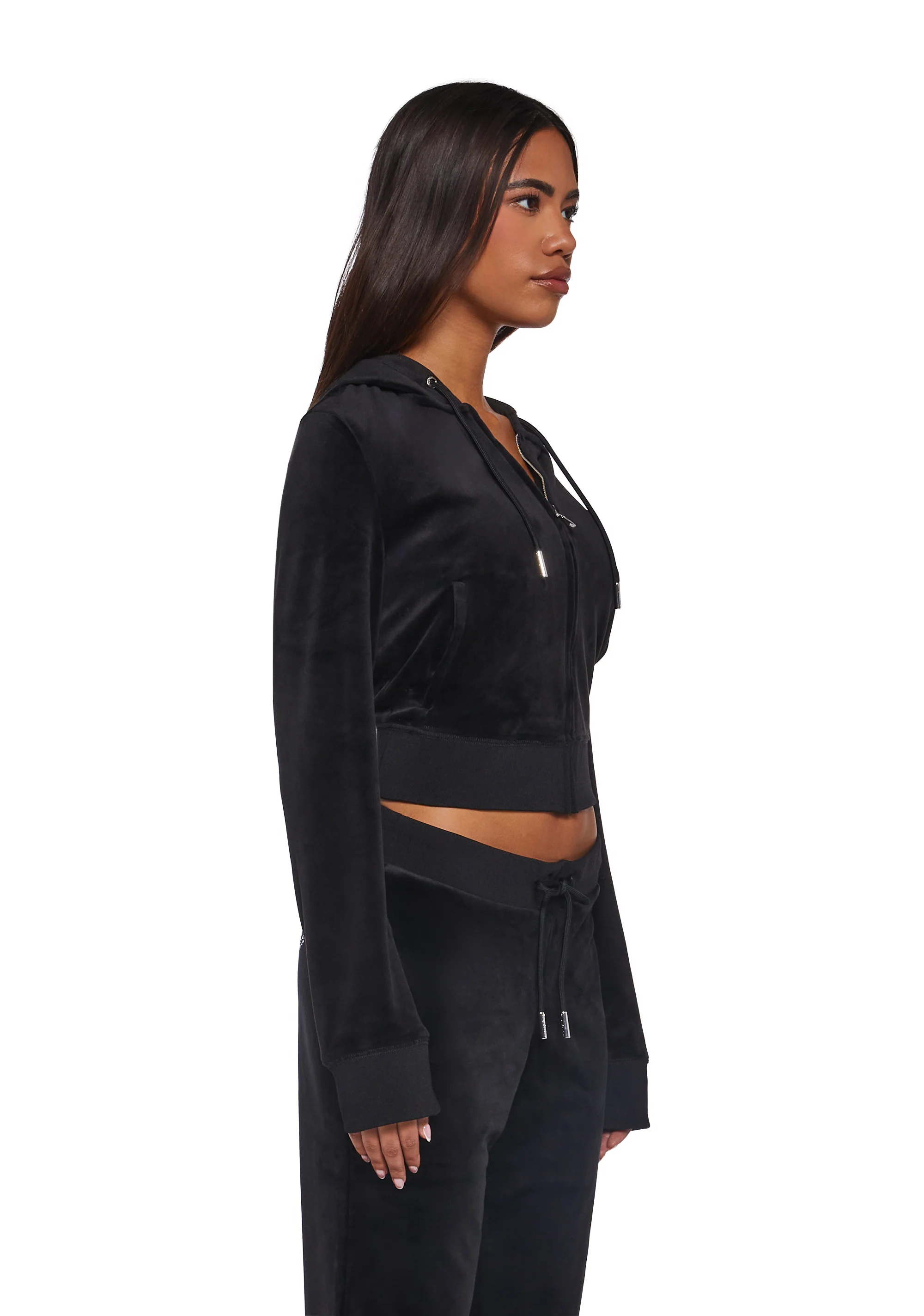 OG Big Bling Velour Hoodie - Black - Image 3