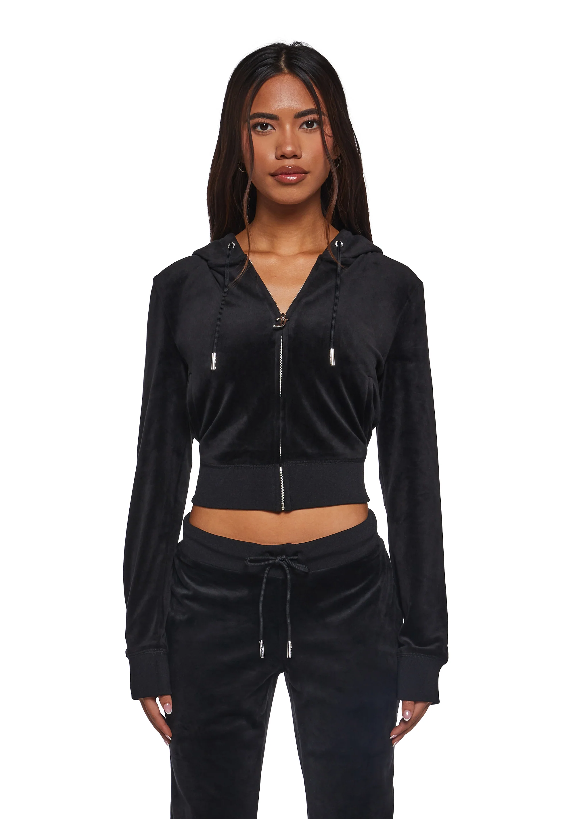 OG Big Bling Velour Hoodie - Black - Image 5