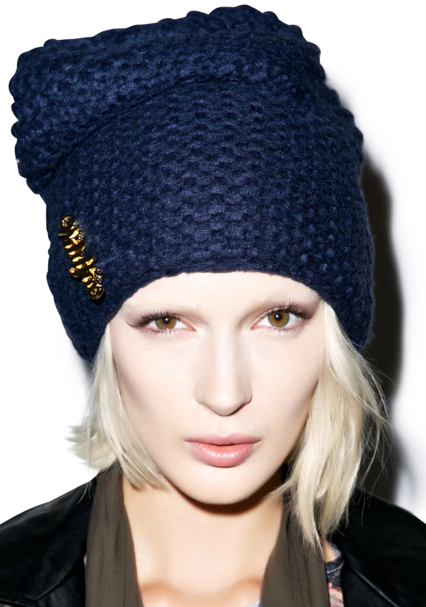 Solid Color Beanie - Dark Blue - Image 19
