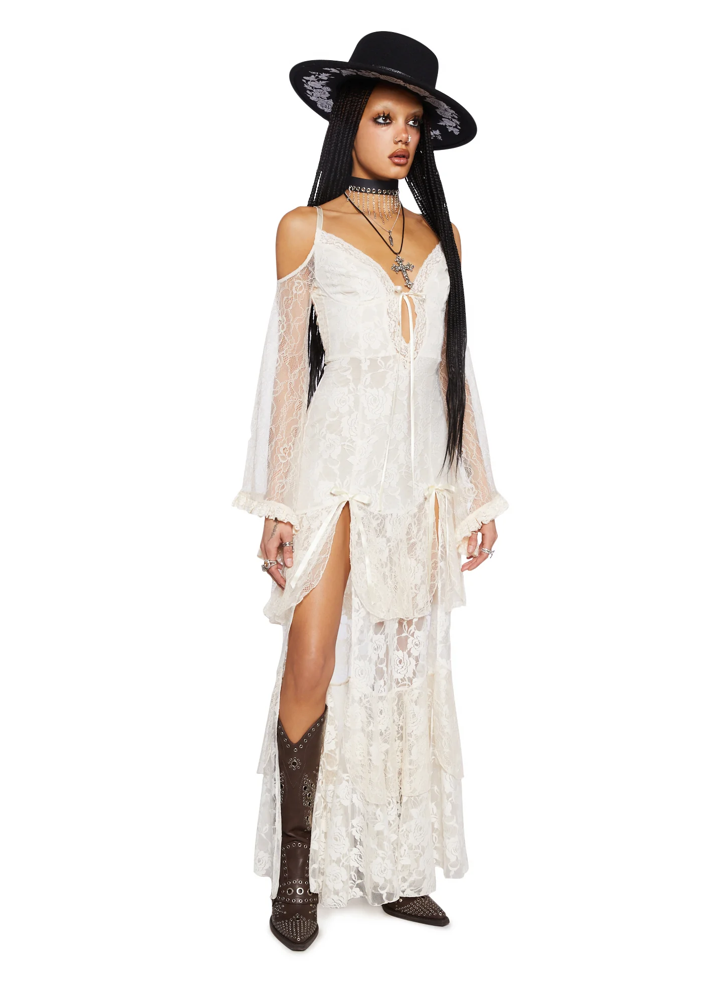 Passion Darling Lace Maxi Dress- Off White - Image 6