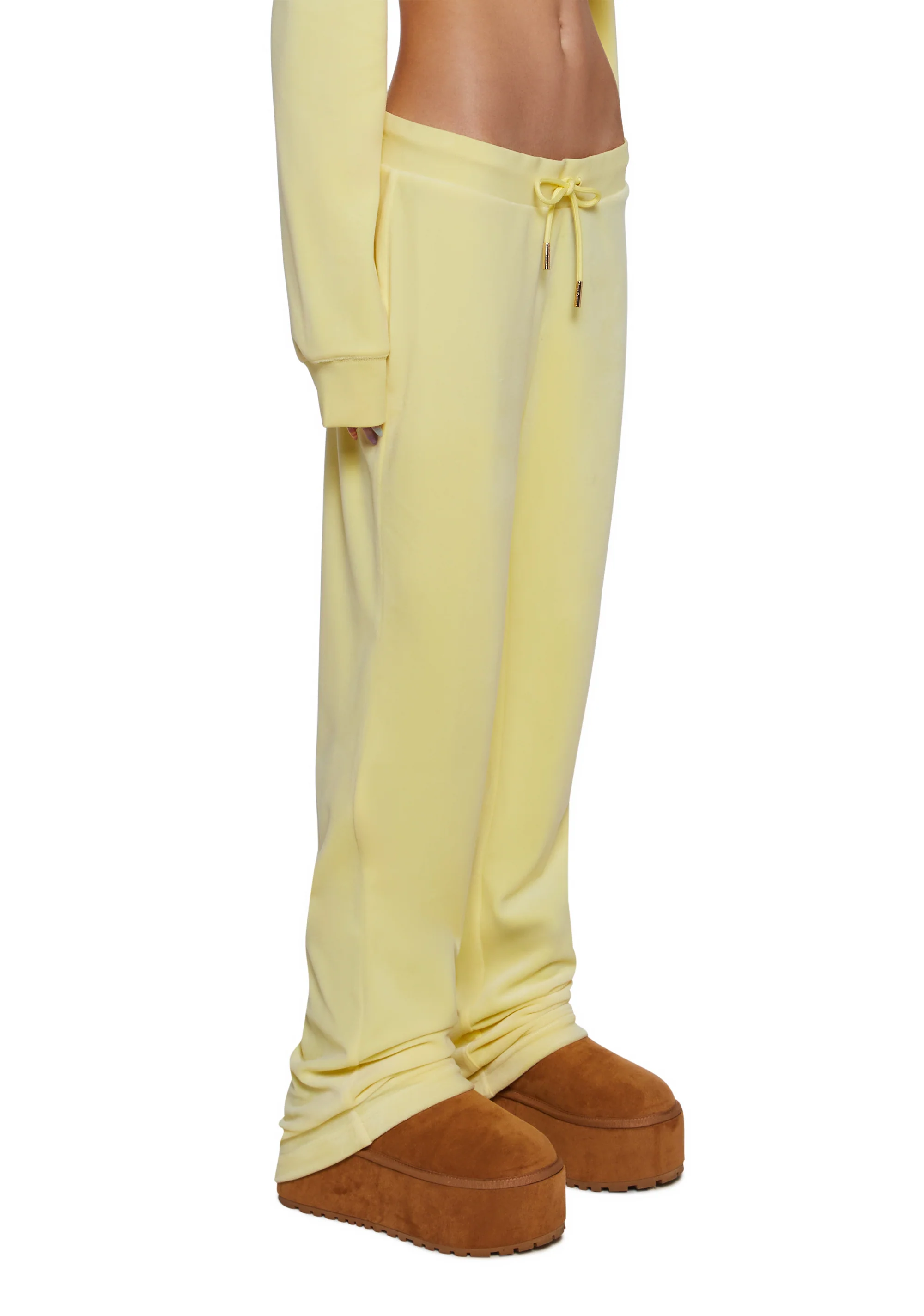 OG Big Bling Velour Track Pants - Yellow - Image 3