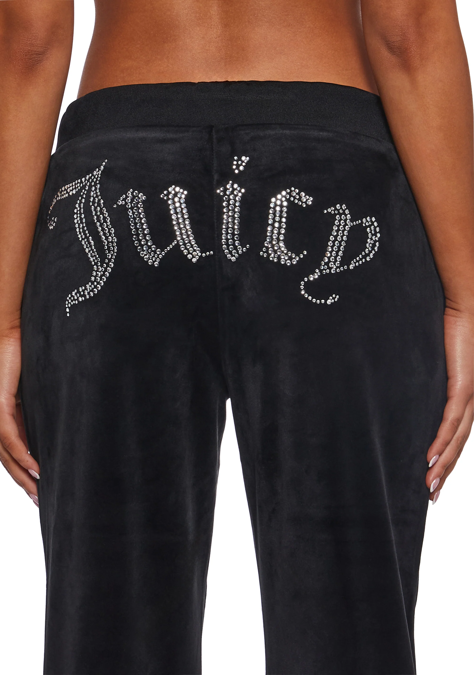 OG Big Bling Velour Track Pants - Black - Image 3