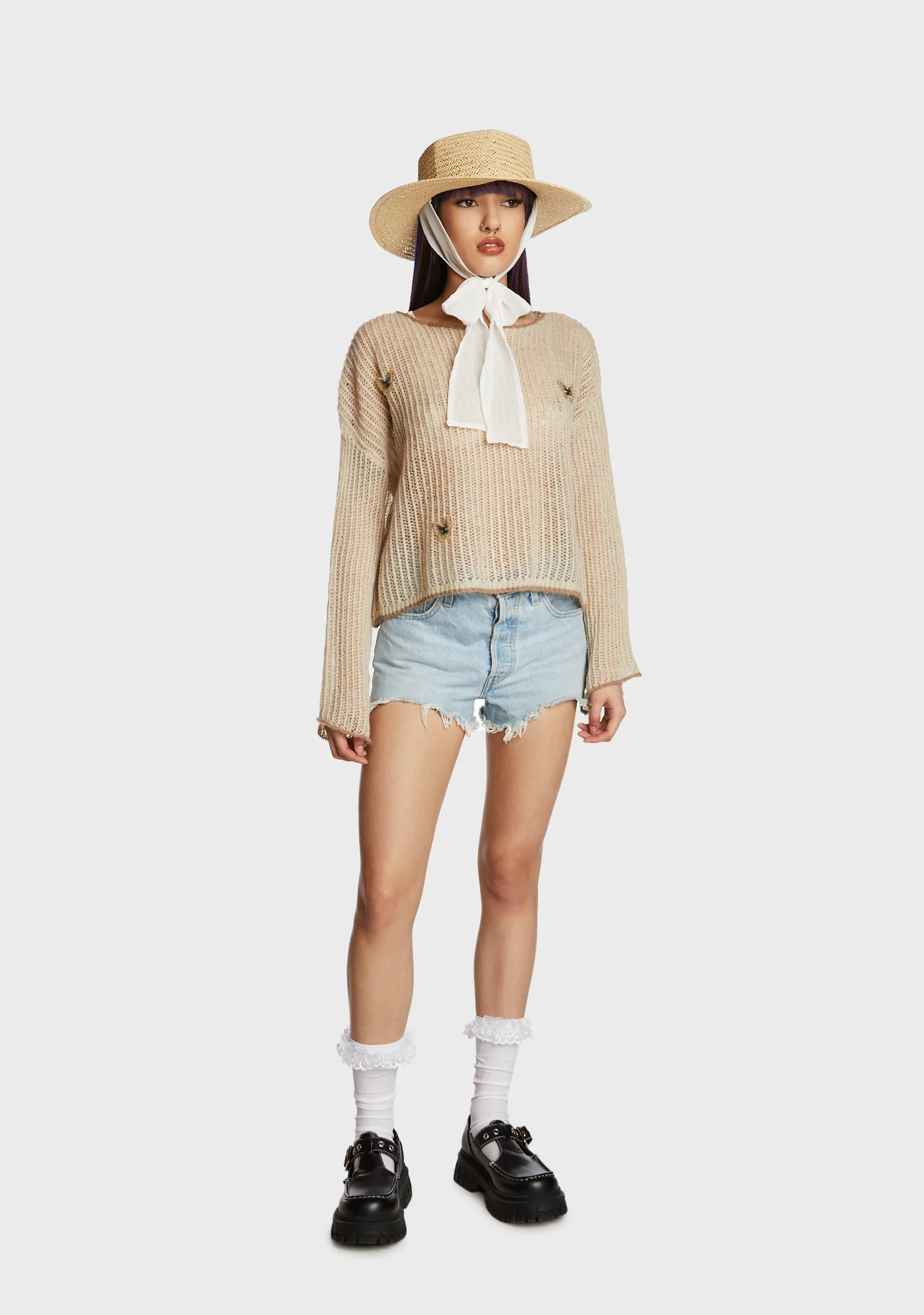 Something Special Crop Sweater - Light Brown - Image 3