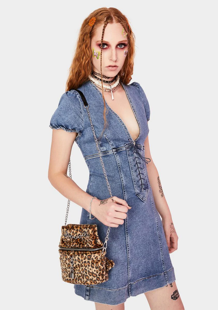 Something Sweet Denim Mini Dress - Image 2