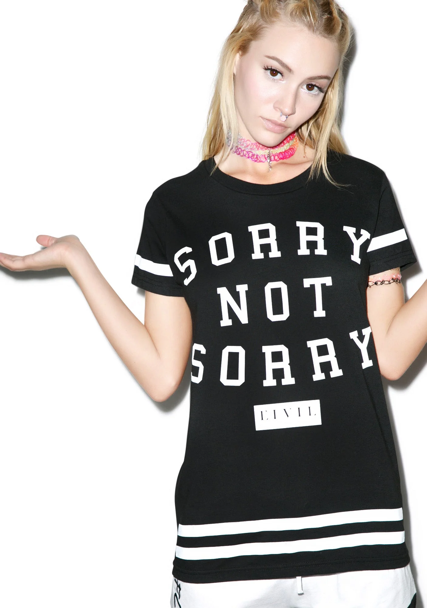 Sorry Not Sorry BF Tee - White - Image 7