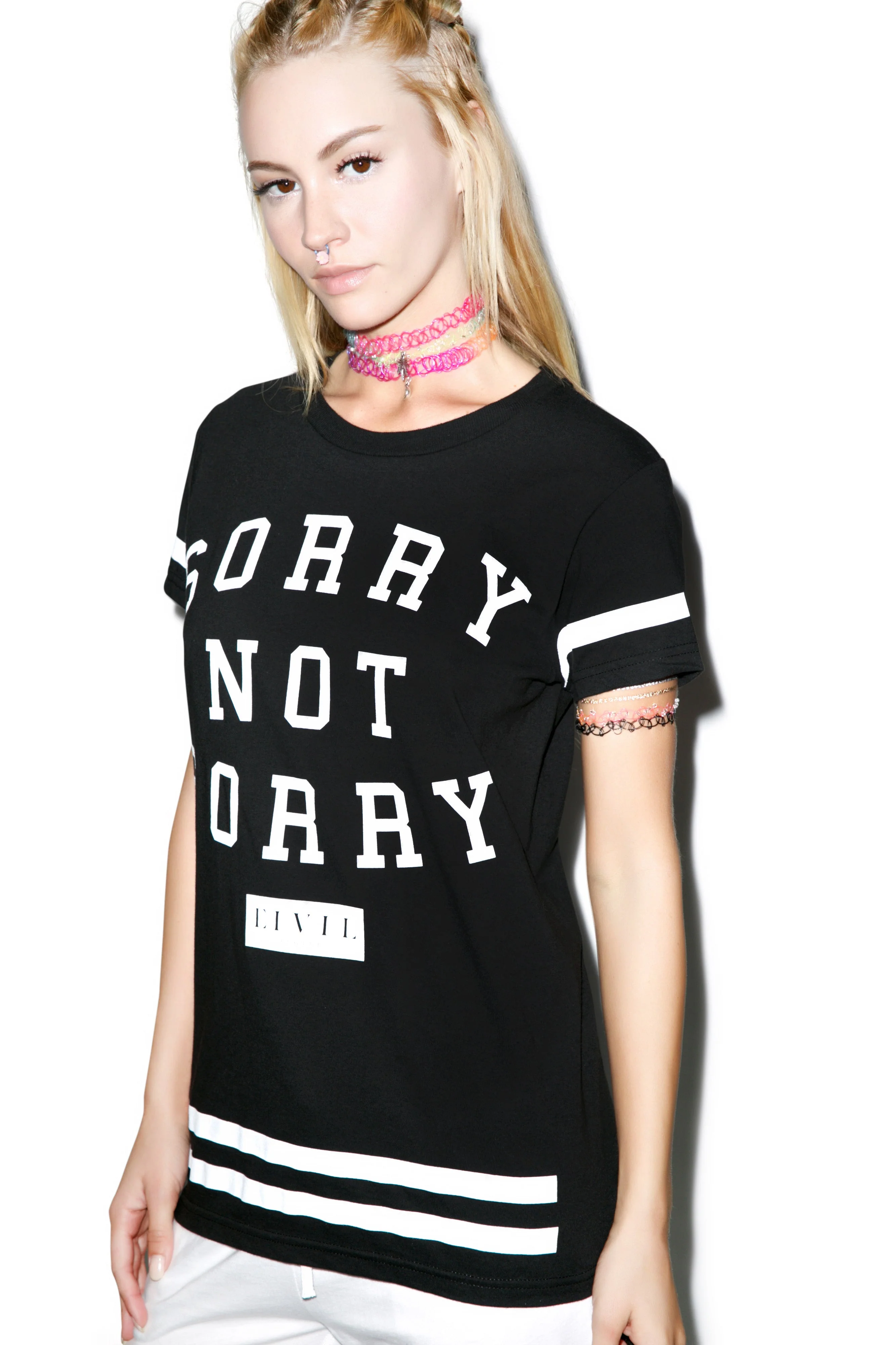 Sorry Not Sorry BF Tee - White - Image 9
