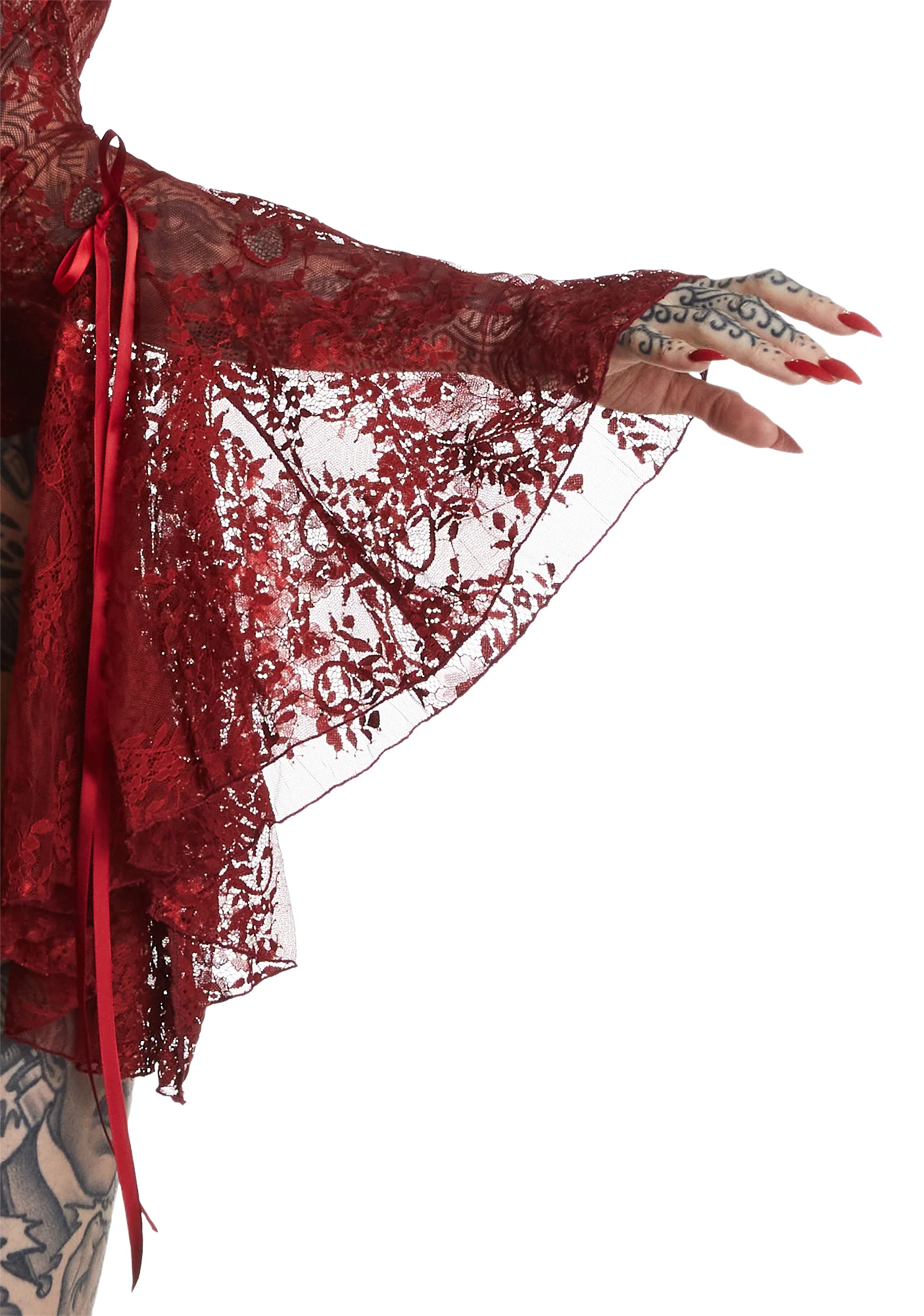 Source Of Magic Lace Bodysuit - Red - Image 5
