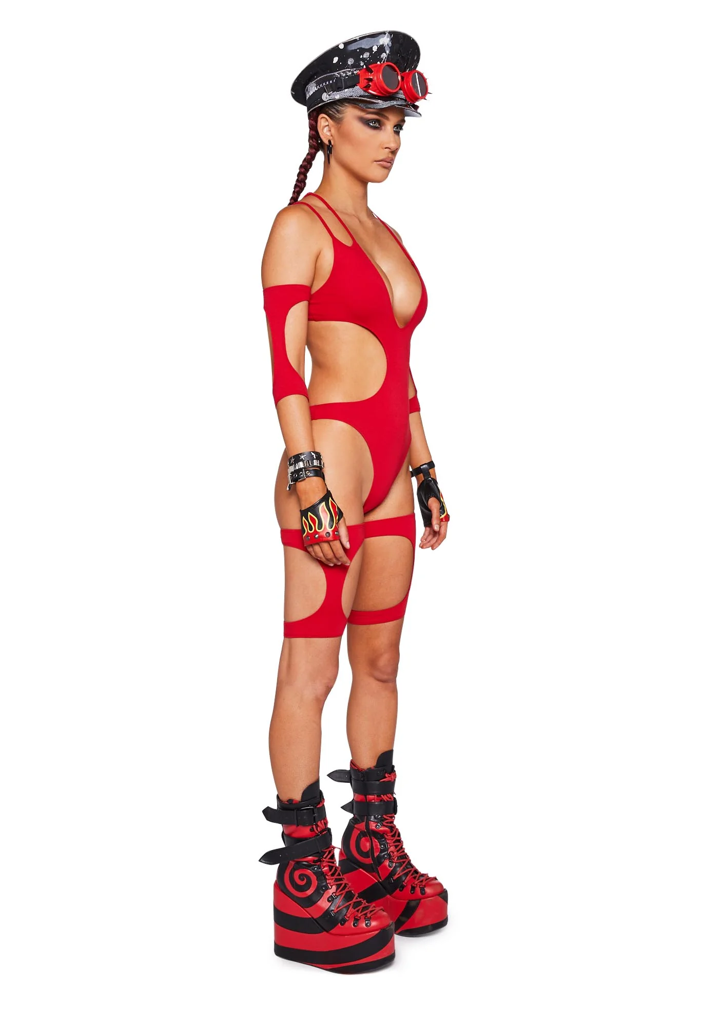 Sparking Flames Bodysuit & Stockings Set - Image 3