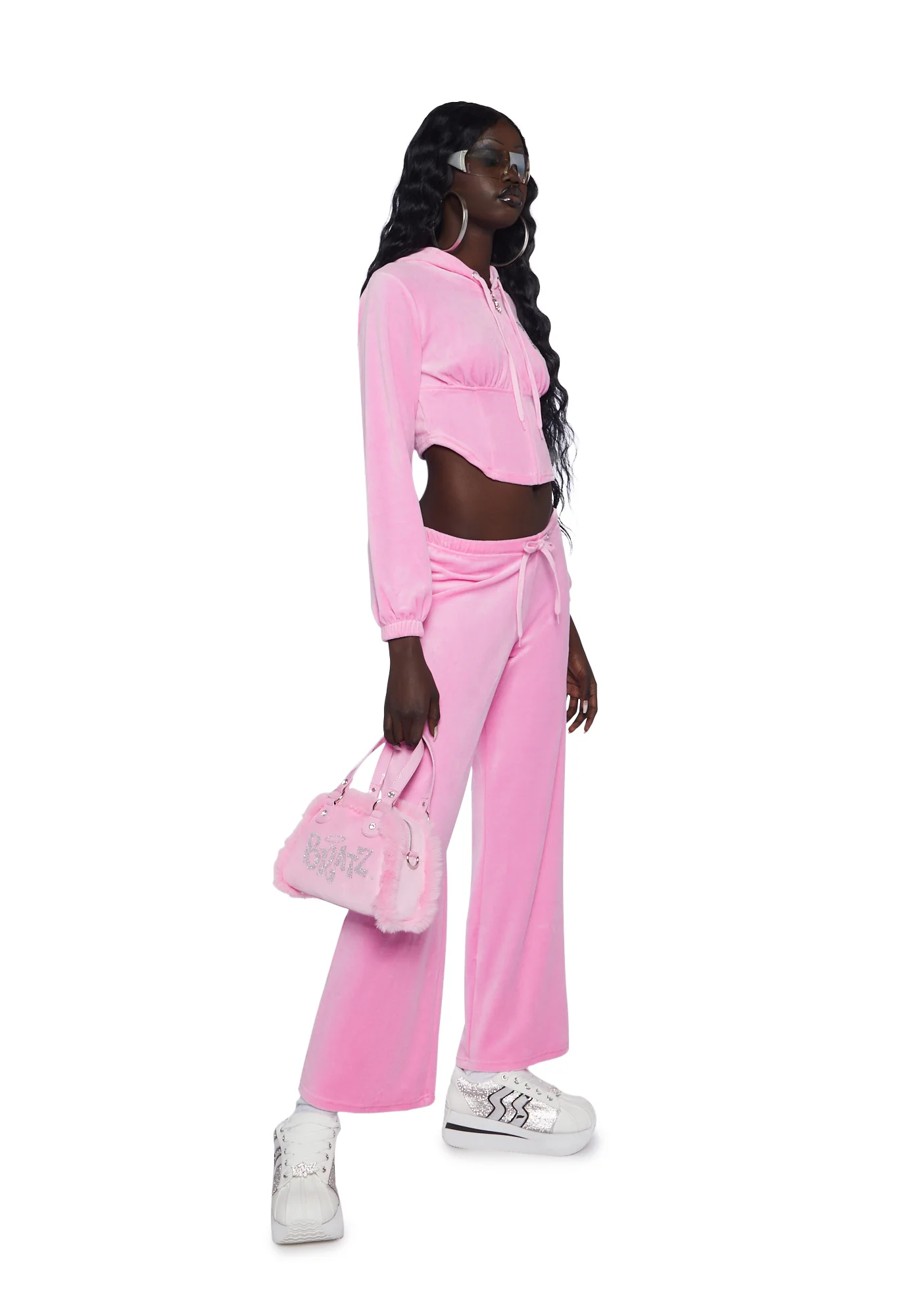 Sparkle Addict Rhinestone Bowler Bag - Pink - Image 2