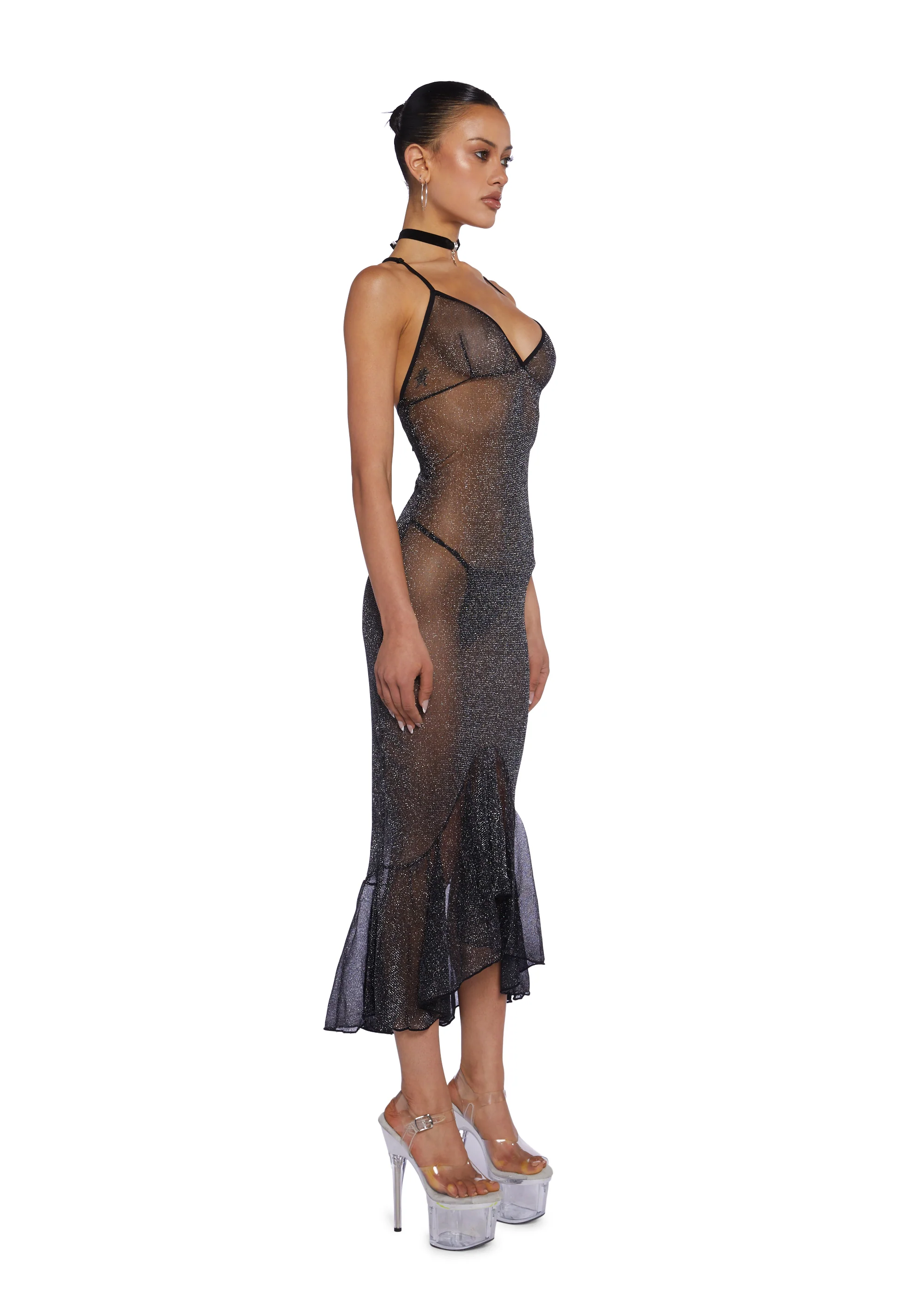 Sparkle Nights Lingerie Mesh Dress - Image 3