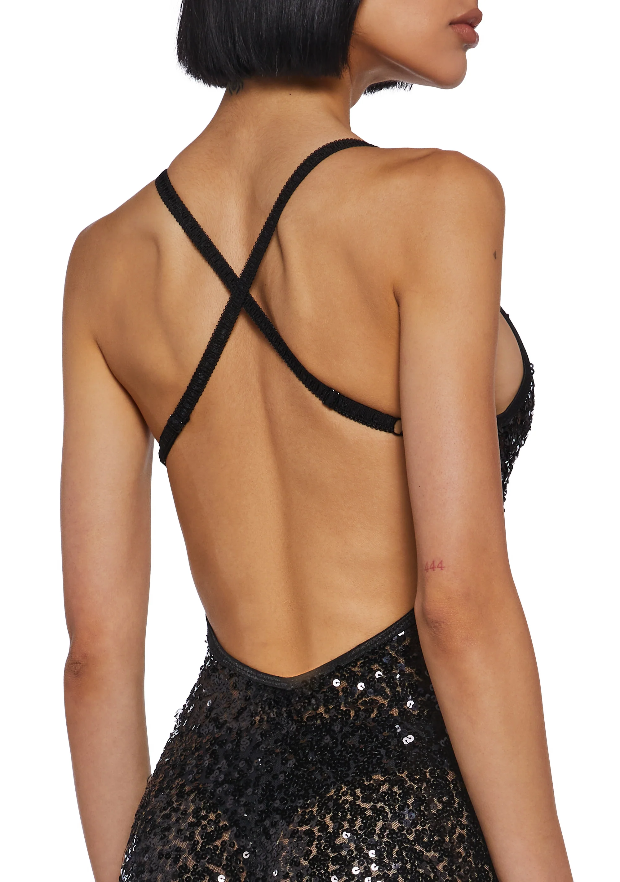 Sparkle Nights Sequin Jumpsuit- Black - Image 2