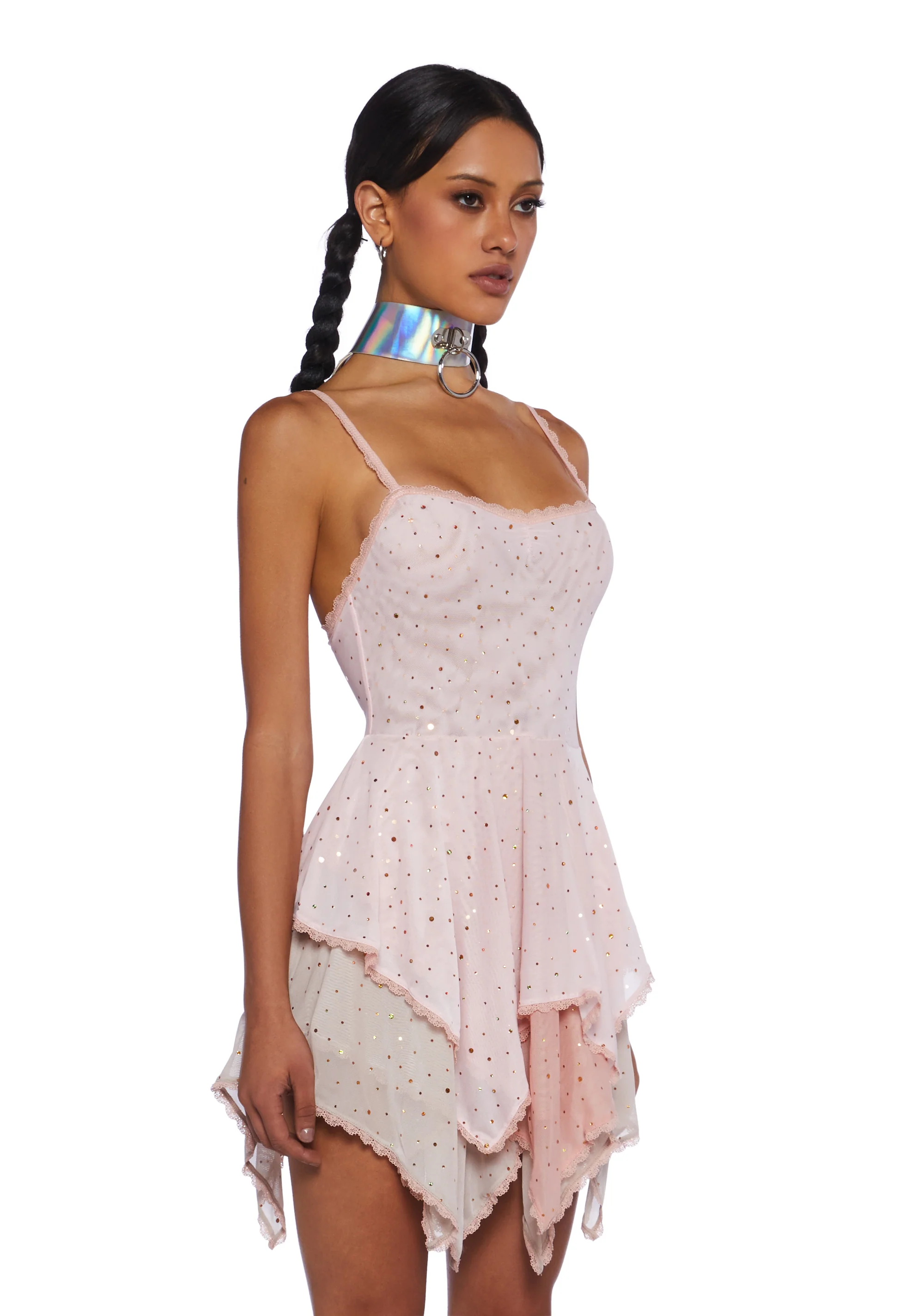 Sparkled Myths Handkerchief Dress - Pink - Image 3