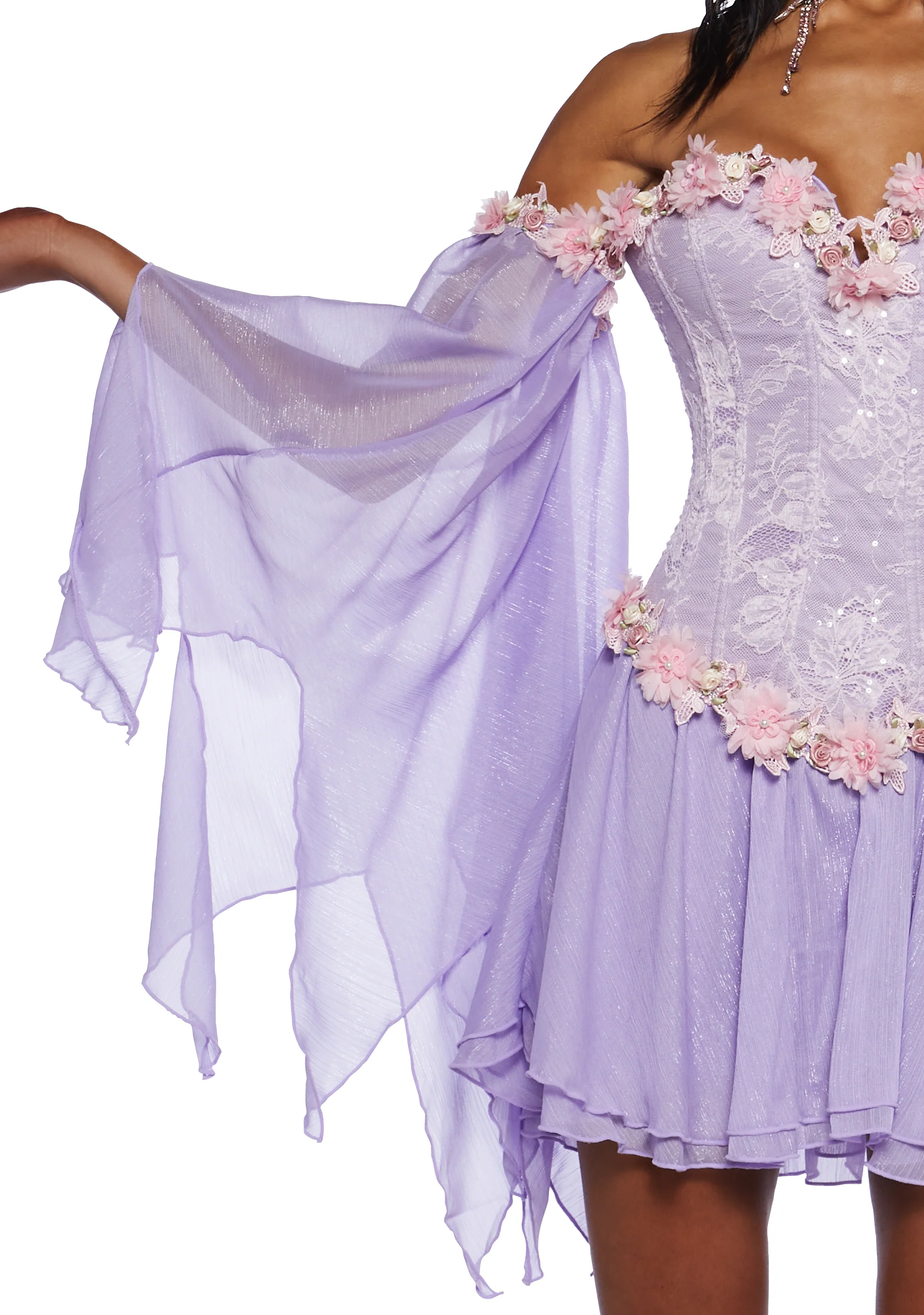 Sparkling Enchantment Mini Dress - Purple - Image 6
