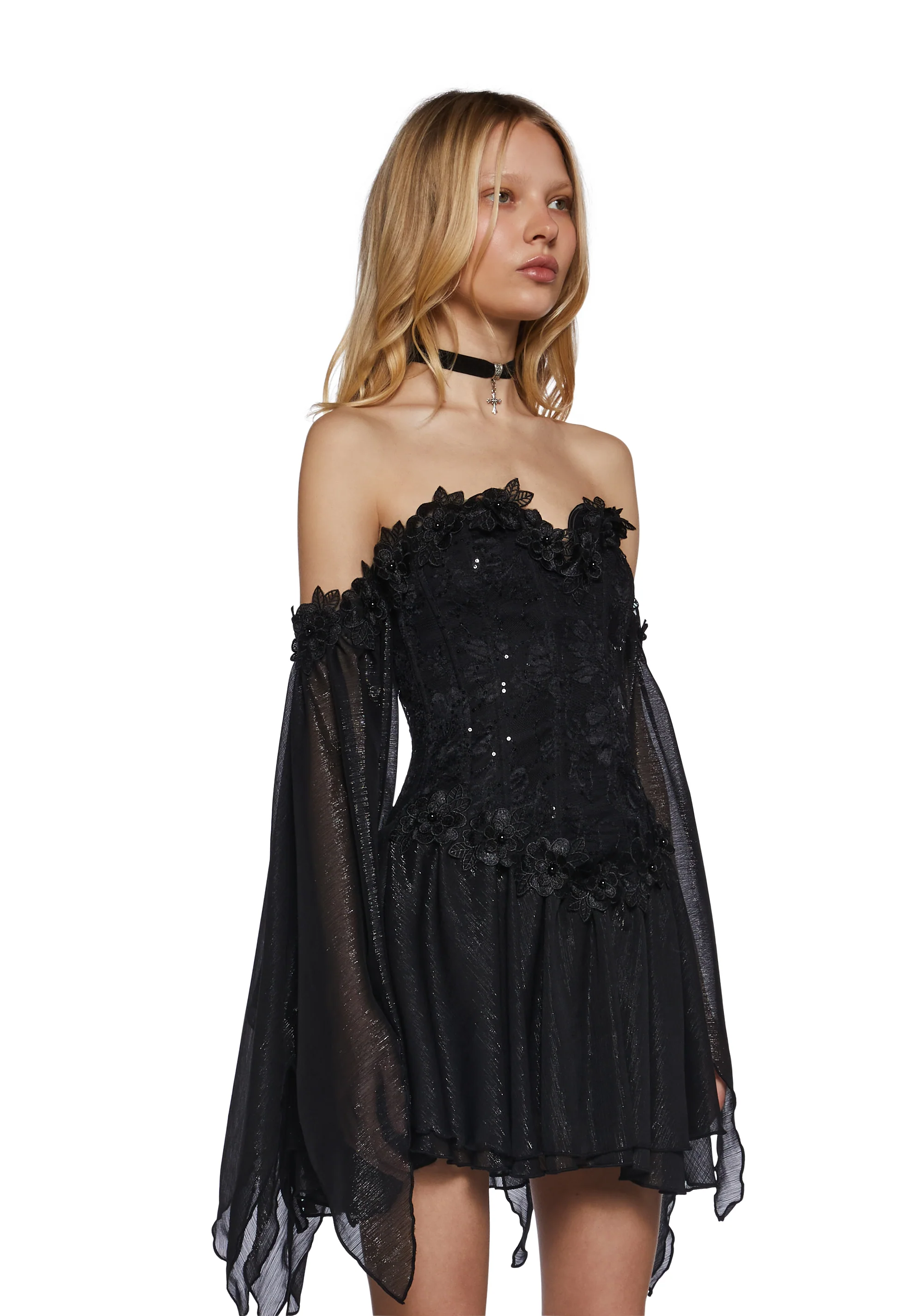 Sparkling Enchantment Mini Dress - Black - Image 3