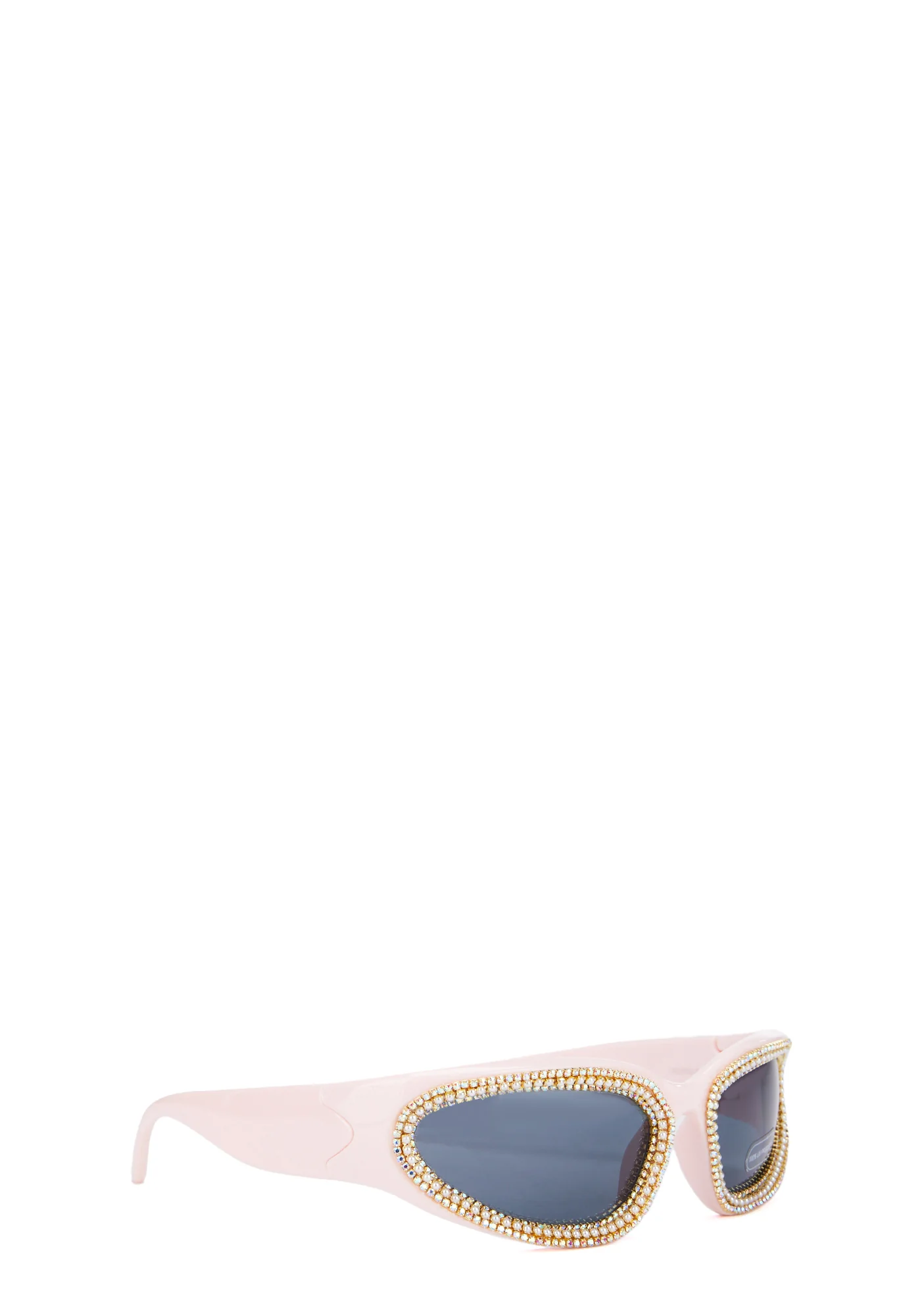 Speed Past You Rhinestone Sunglasses - Pink - Image 3