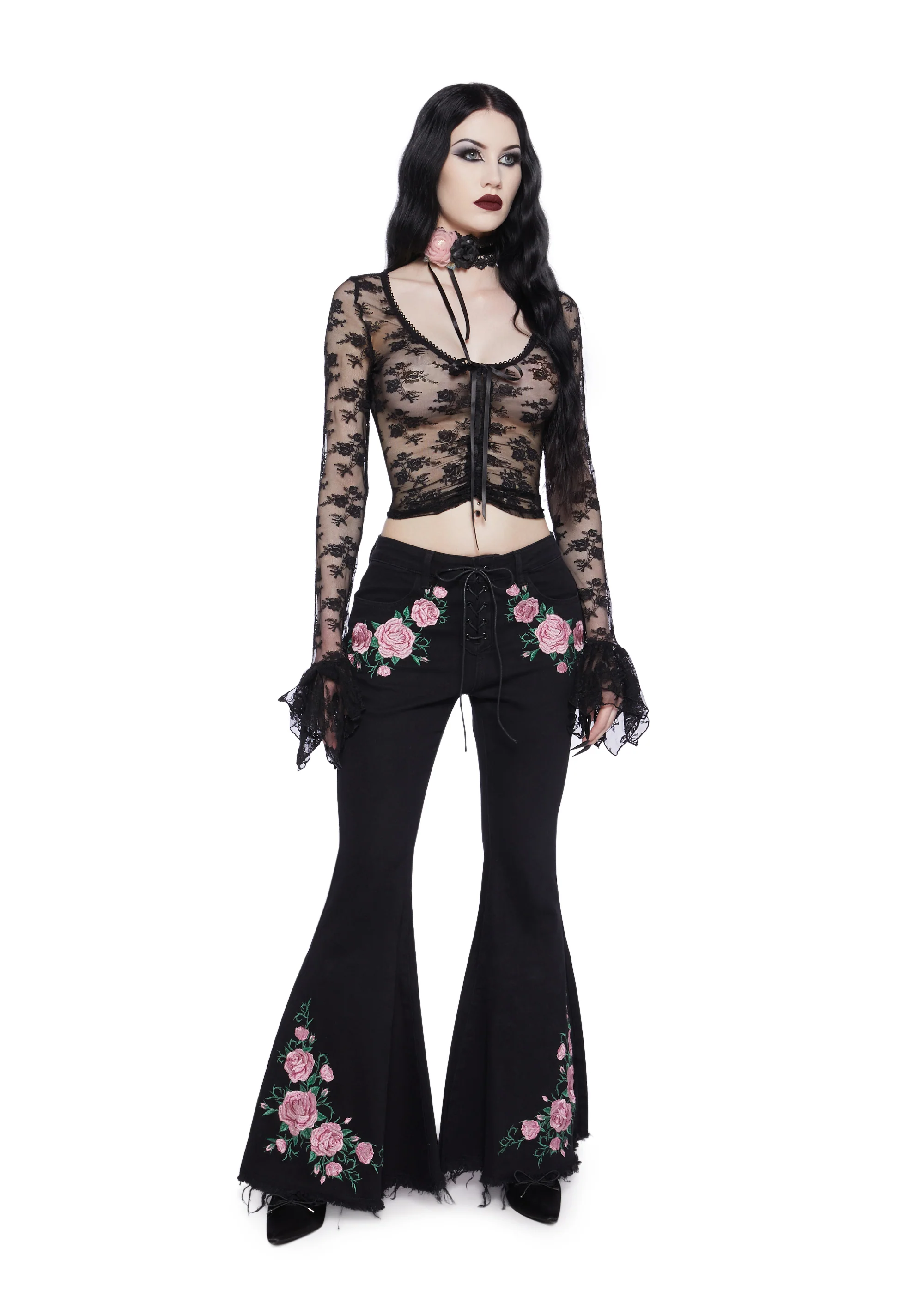 Spellbound Matters Long Sleeve Top - Black - Image 3