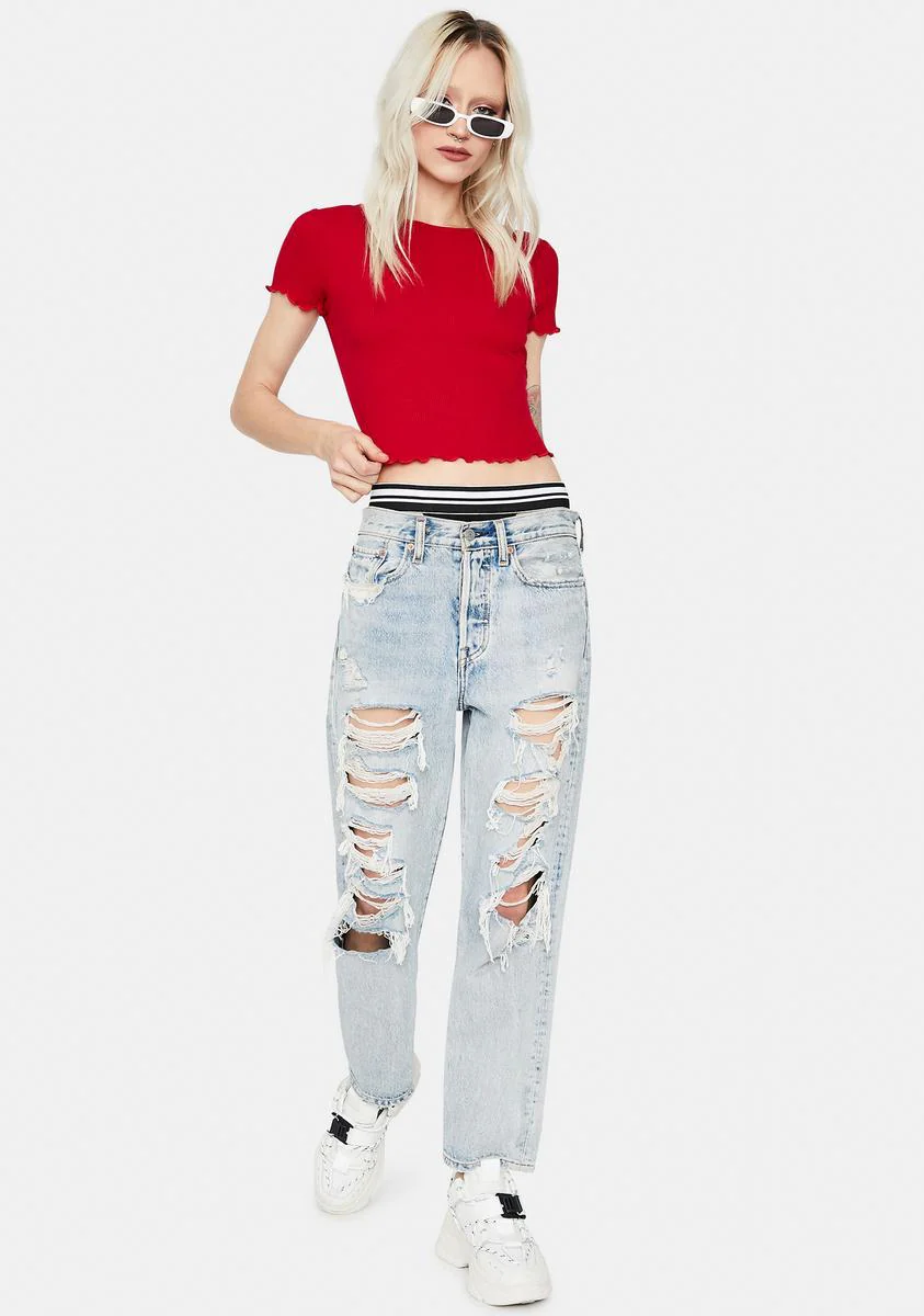 Spicy Girl Of Glory Lettuce Edge Crop Tee - Image 3
