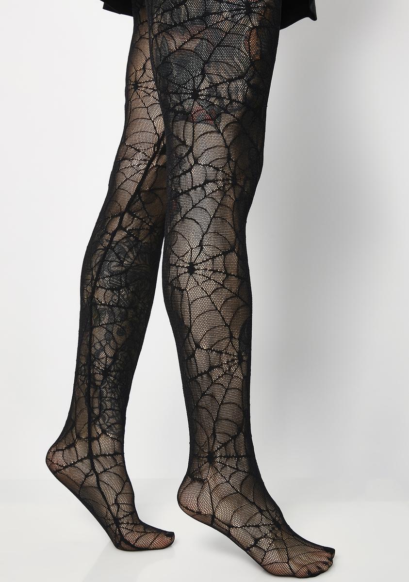 Spider Web Lace Pantyhose - Image 3