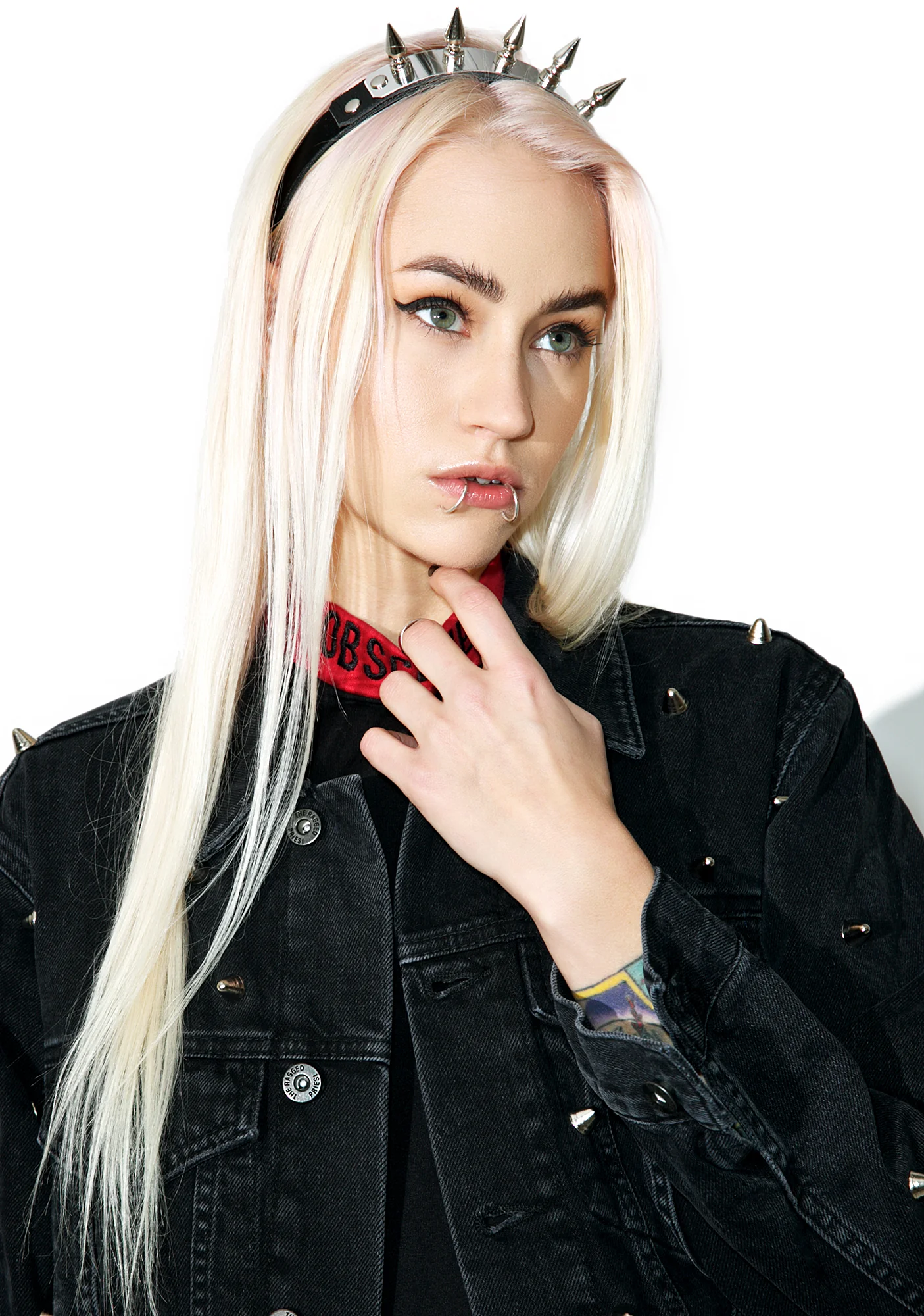 Spike And Metal Plate Headband - Image 5