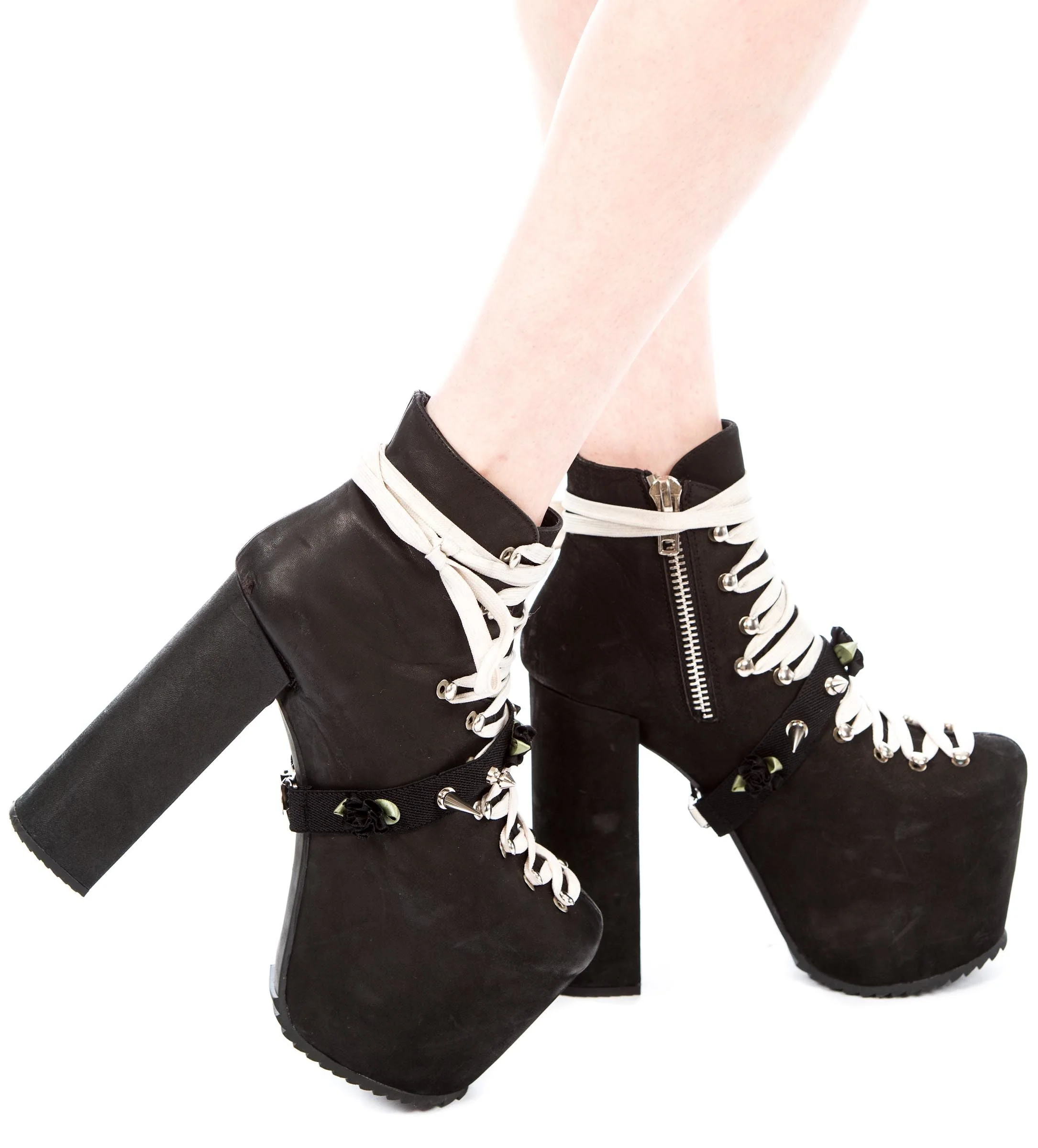 Spikes and Flower Shoe Garter - Pink - Image 7