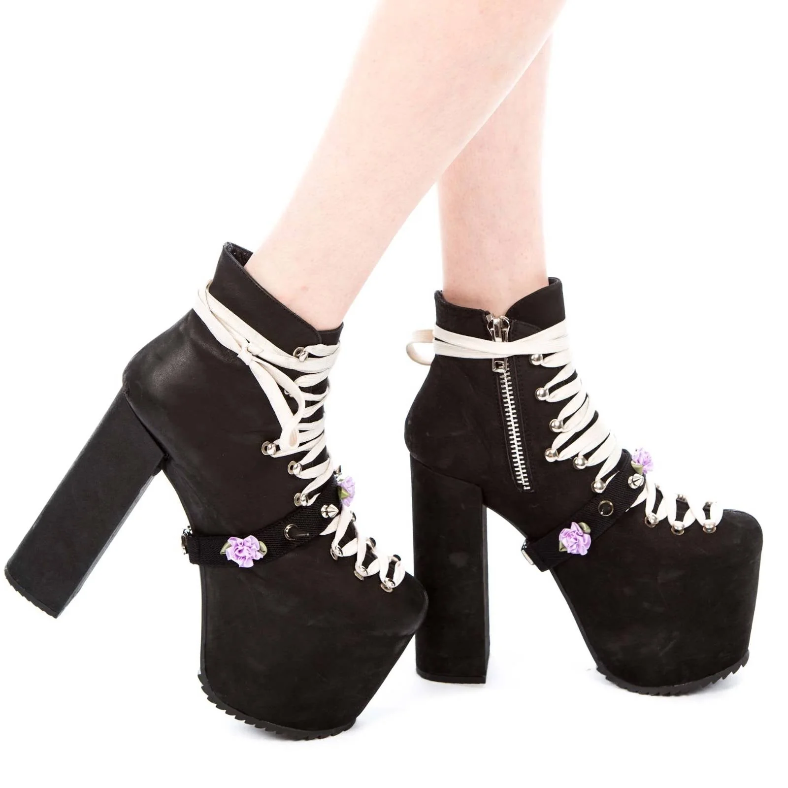 Spikes and Flower Shoe Garter - Light Purple - Image 13