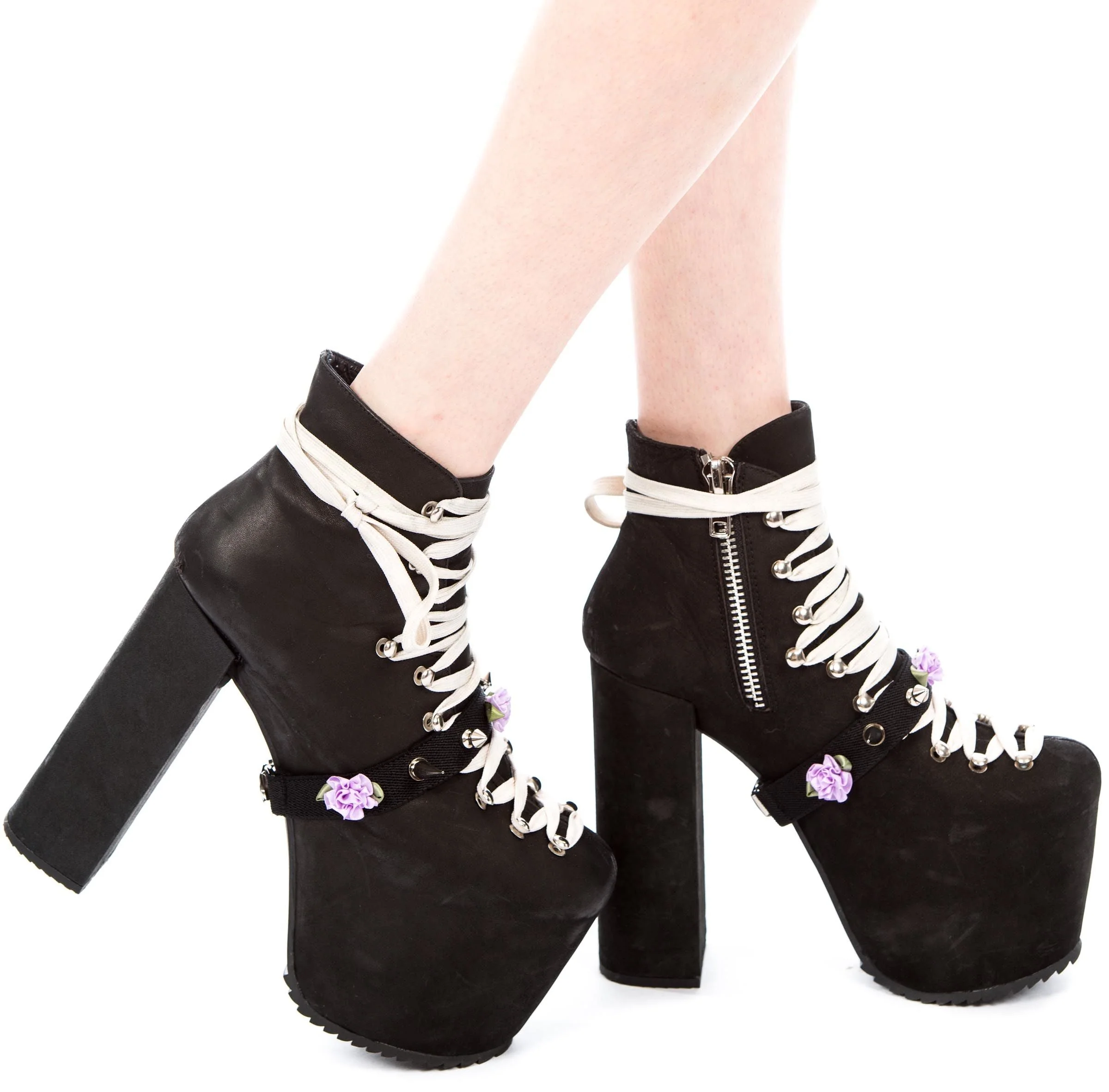 Spikes and Flower Shoe Garter - Light Purple - Image 16
