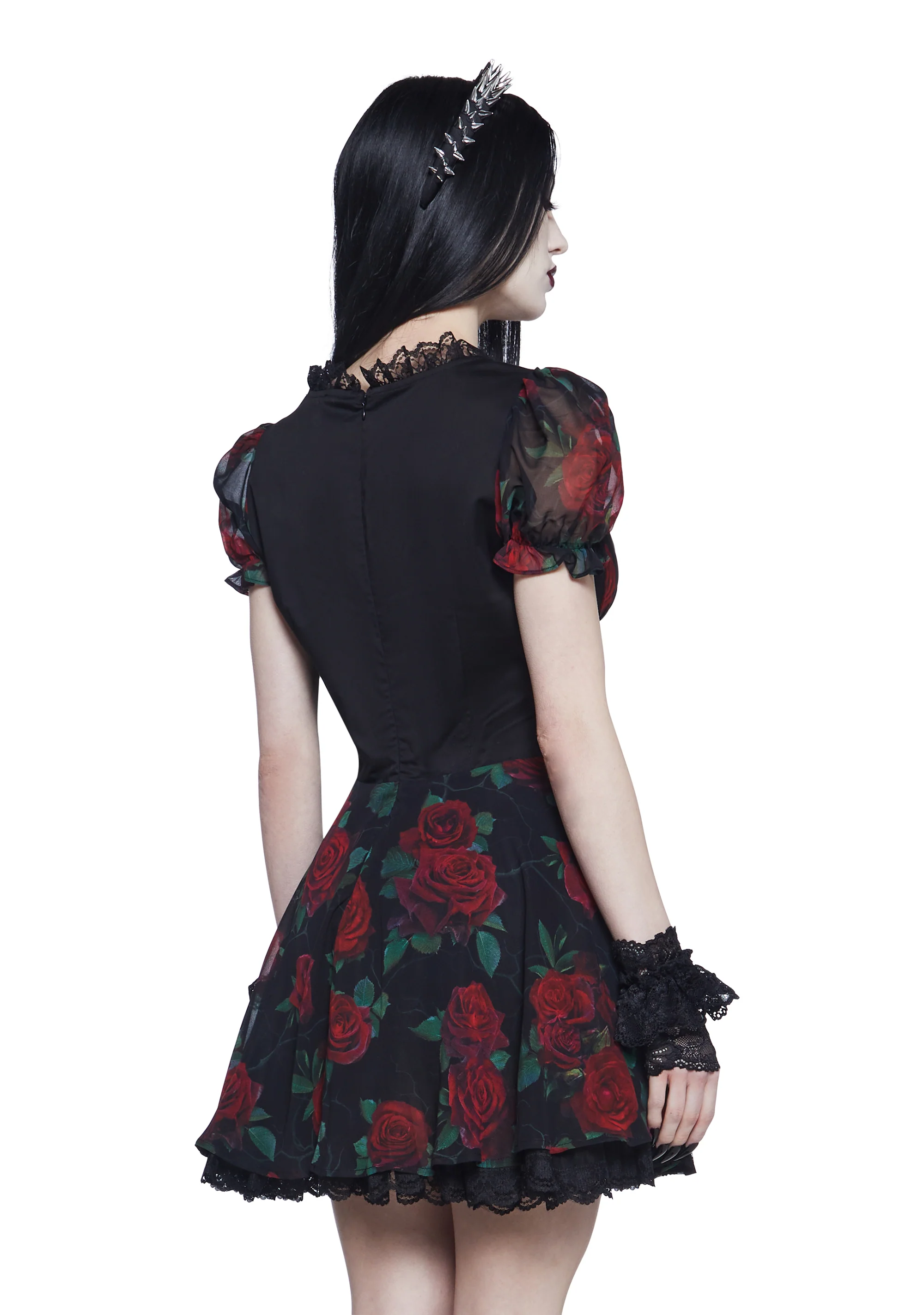 Spiritual Sacrilege Mini Dress - Black/Red - Image 4