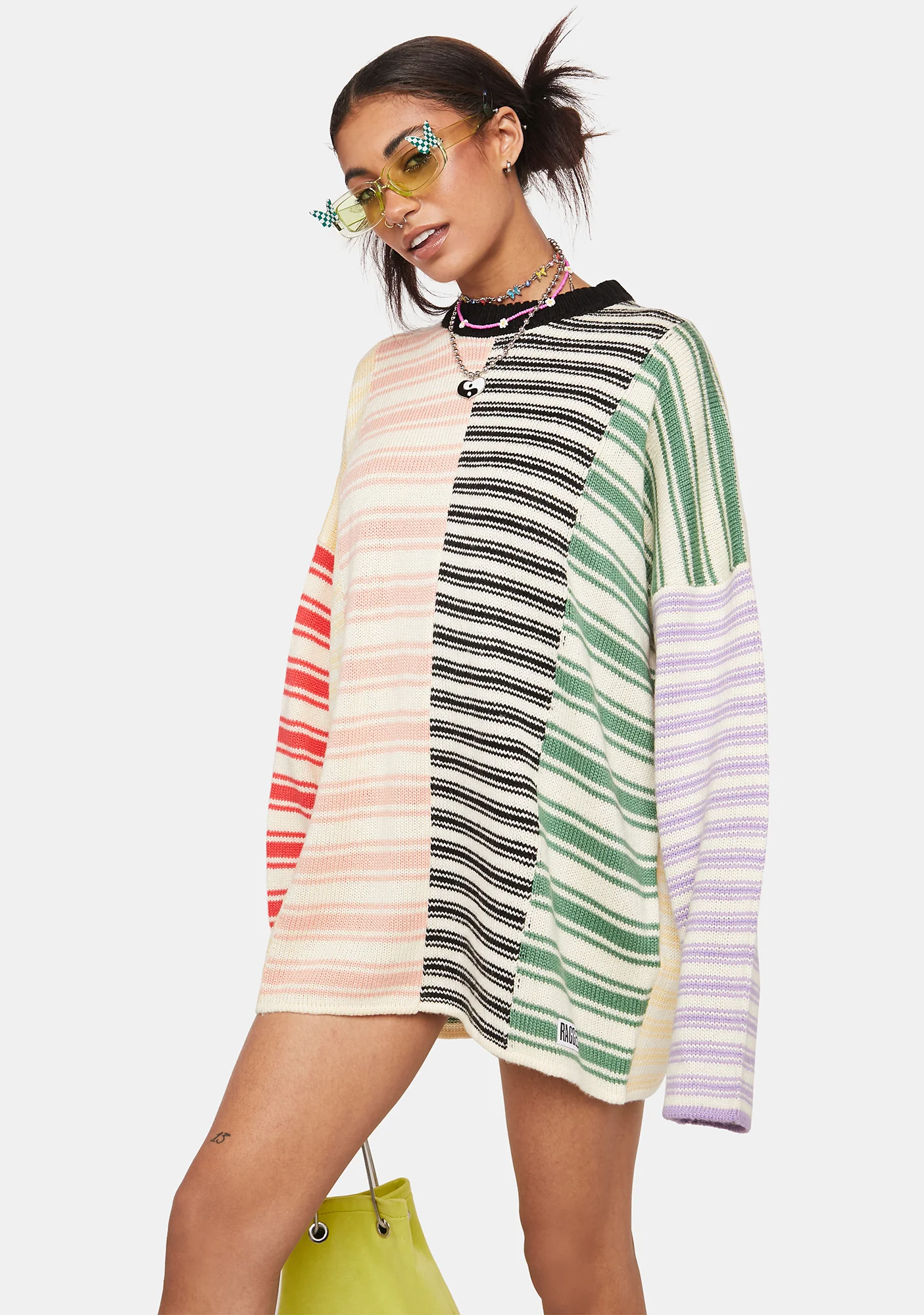 Splice Striped Knit Sweater - Image 3