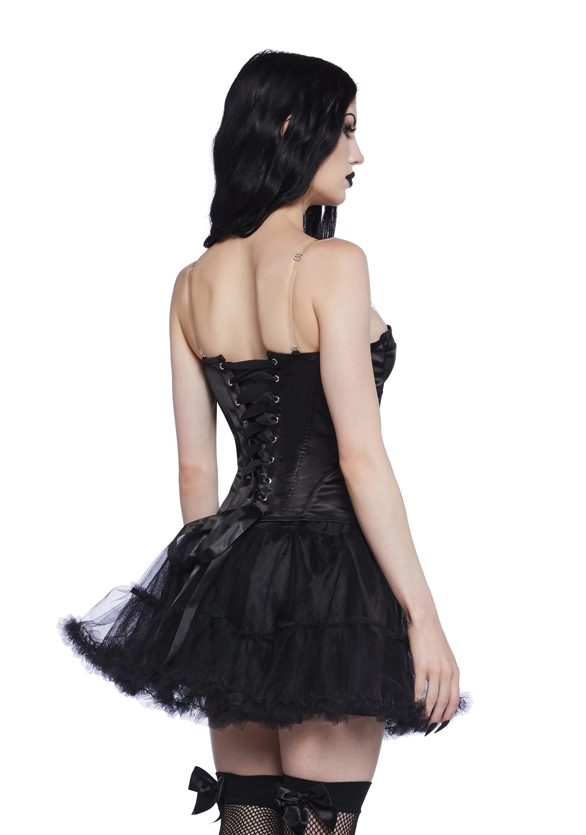 Spooky Nights Strapless Corset Top - Black - Image 3