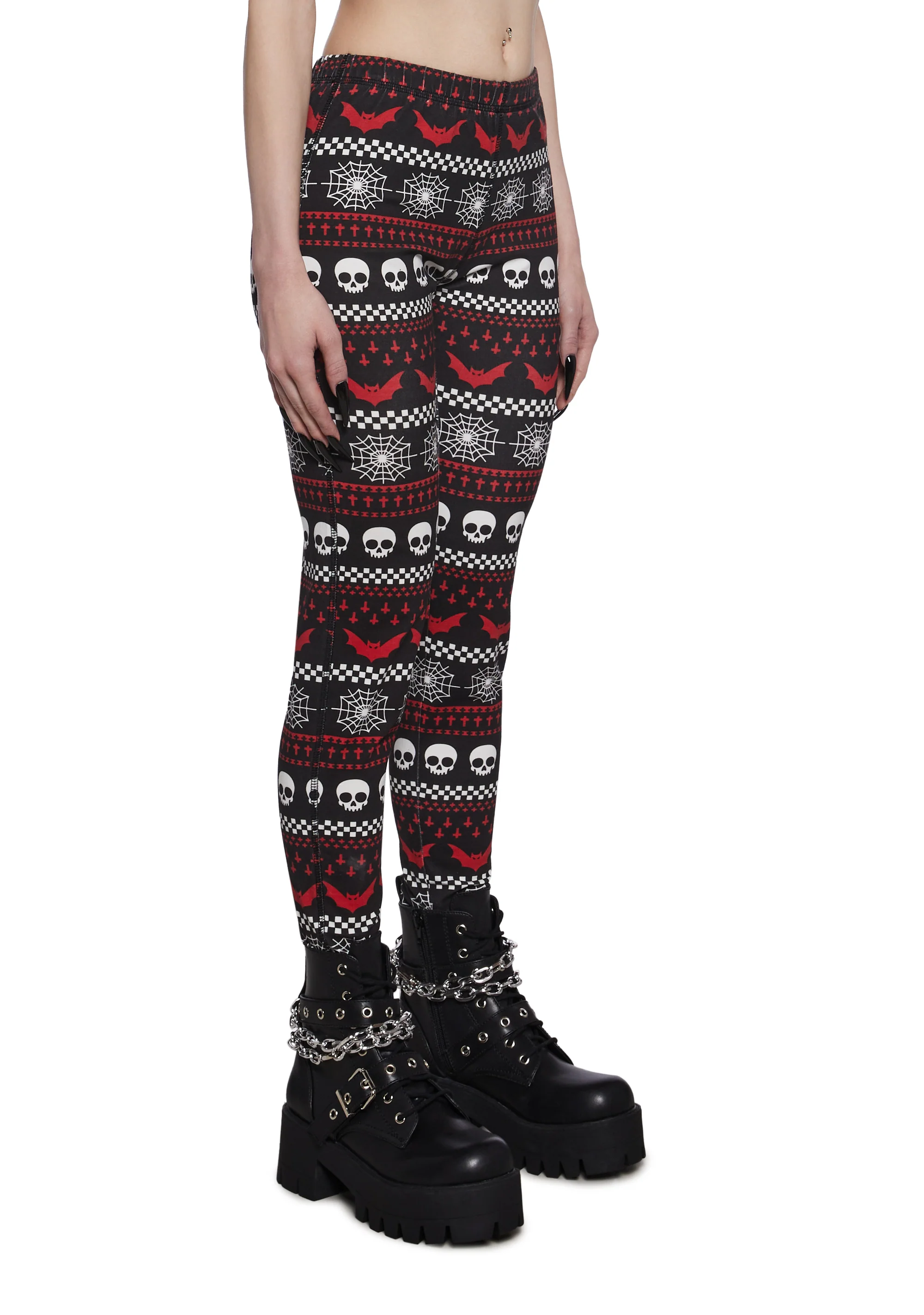Spooky Wishes Print Leggings - Image 3