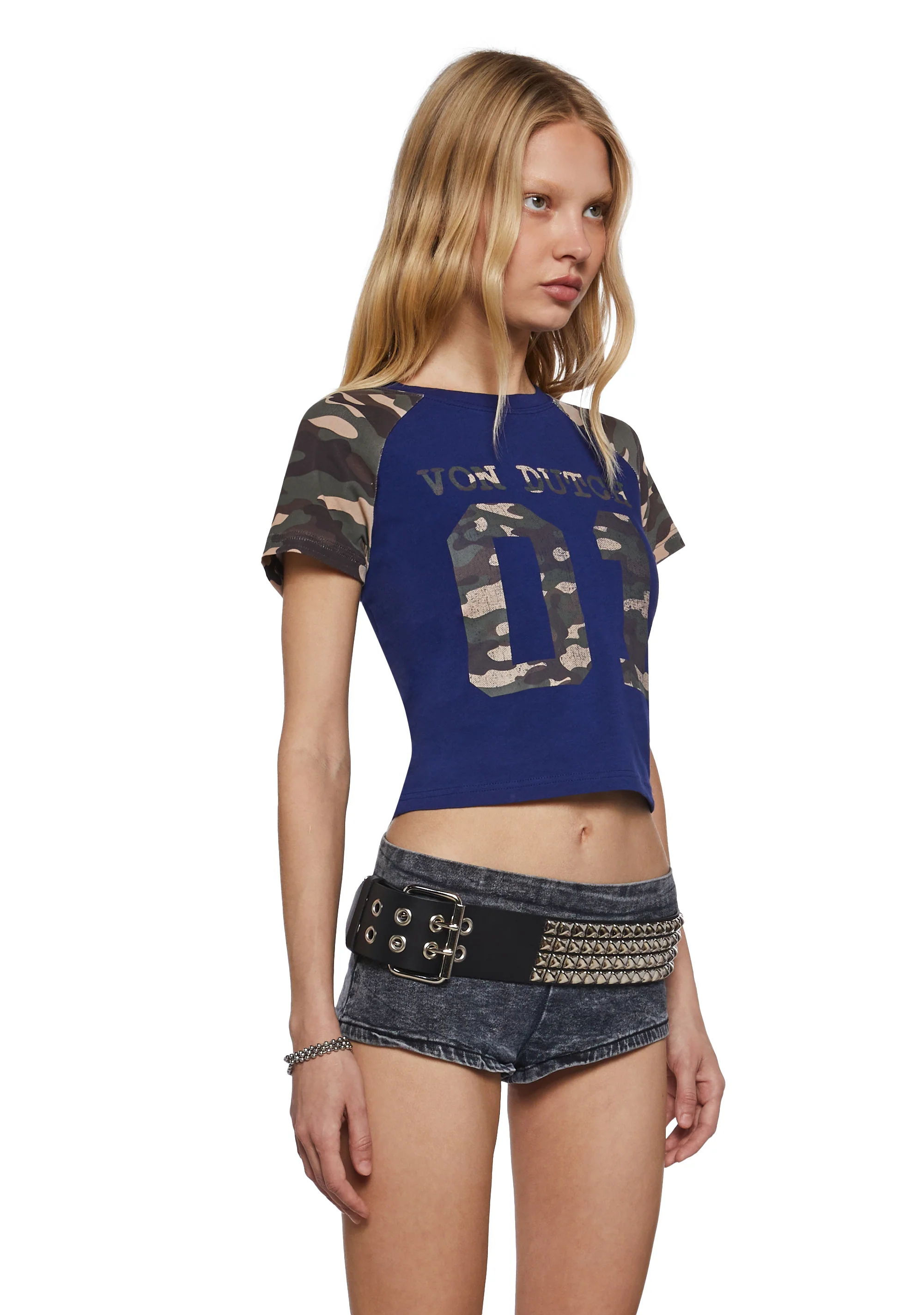 Camo Raglan Tee - Blue - Image 3