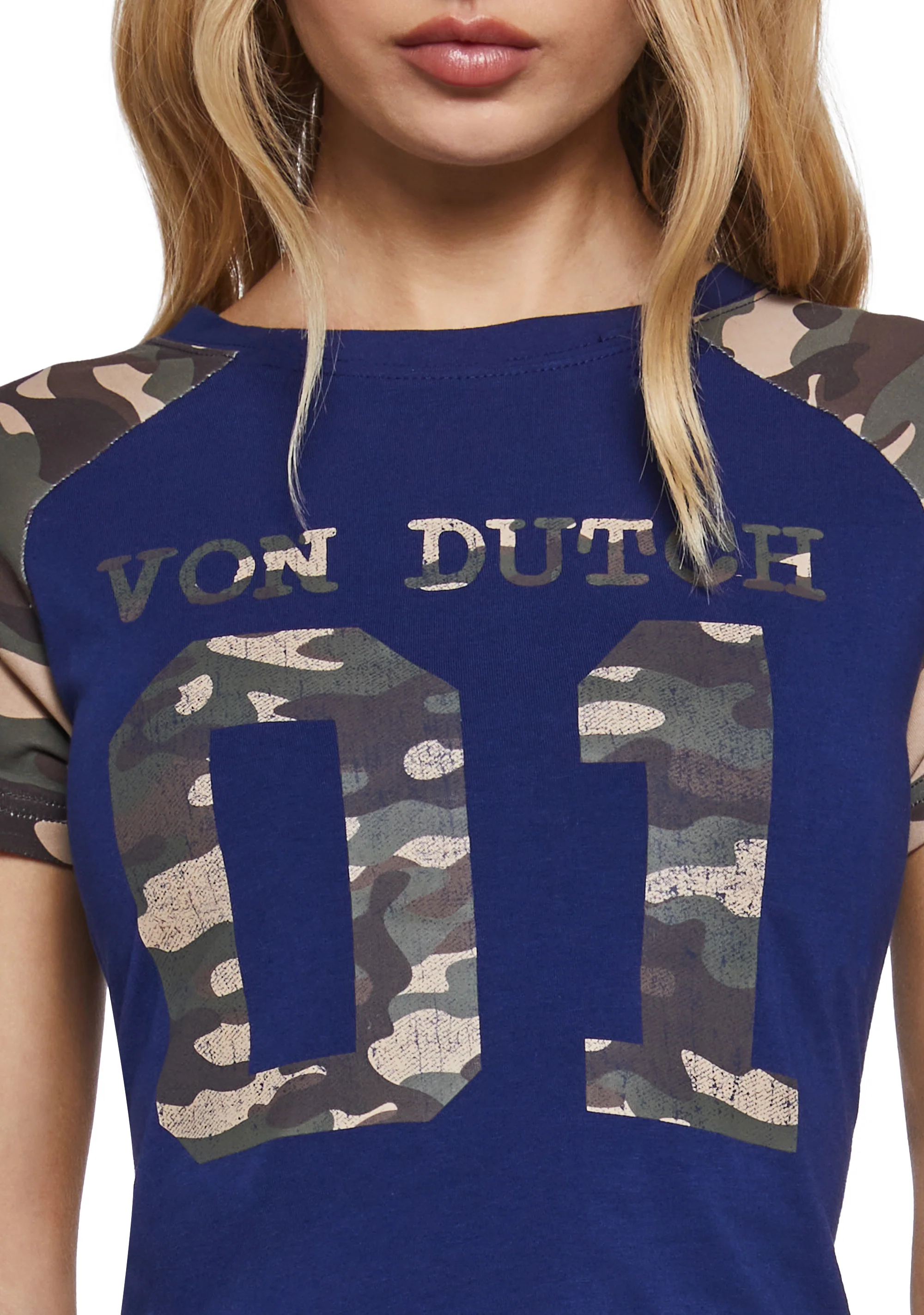 Camo Raglan Tee - Blue - Image 5