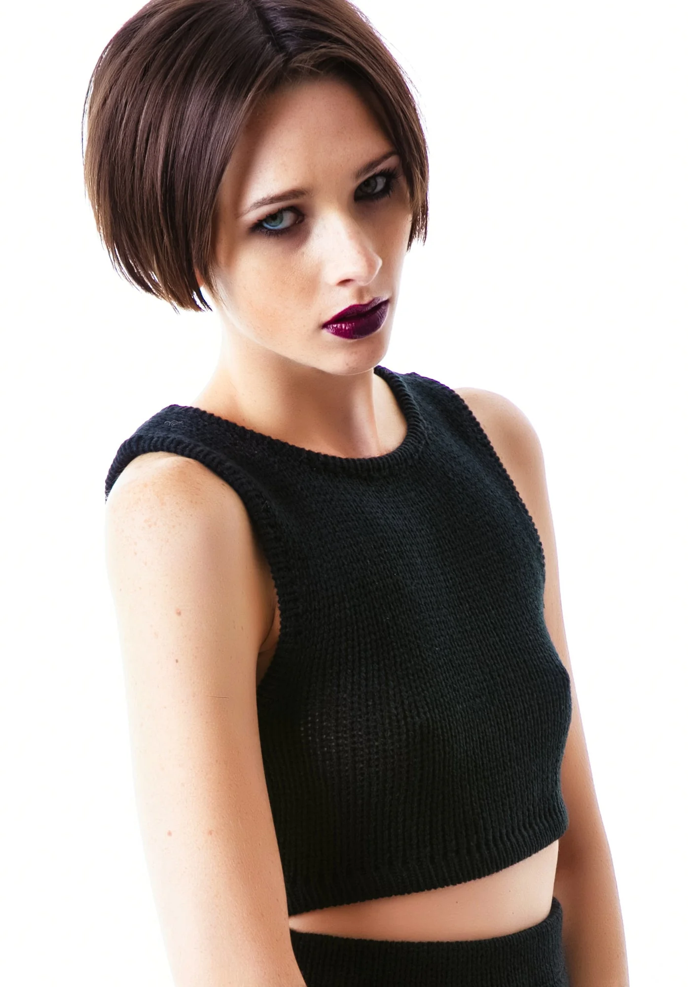 Sporty Knit Crop Top - Black - Image 9