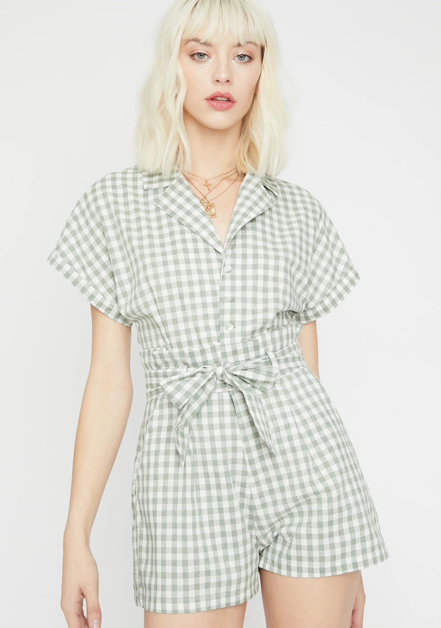 Spring Romance Gingham Romper - Image 2