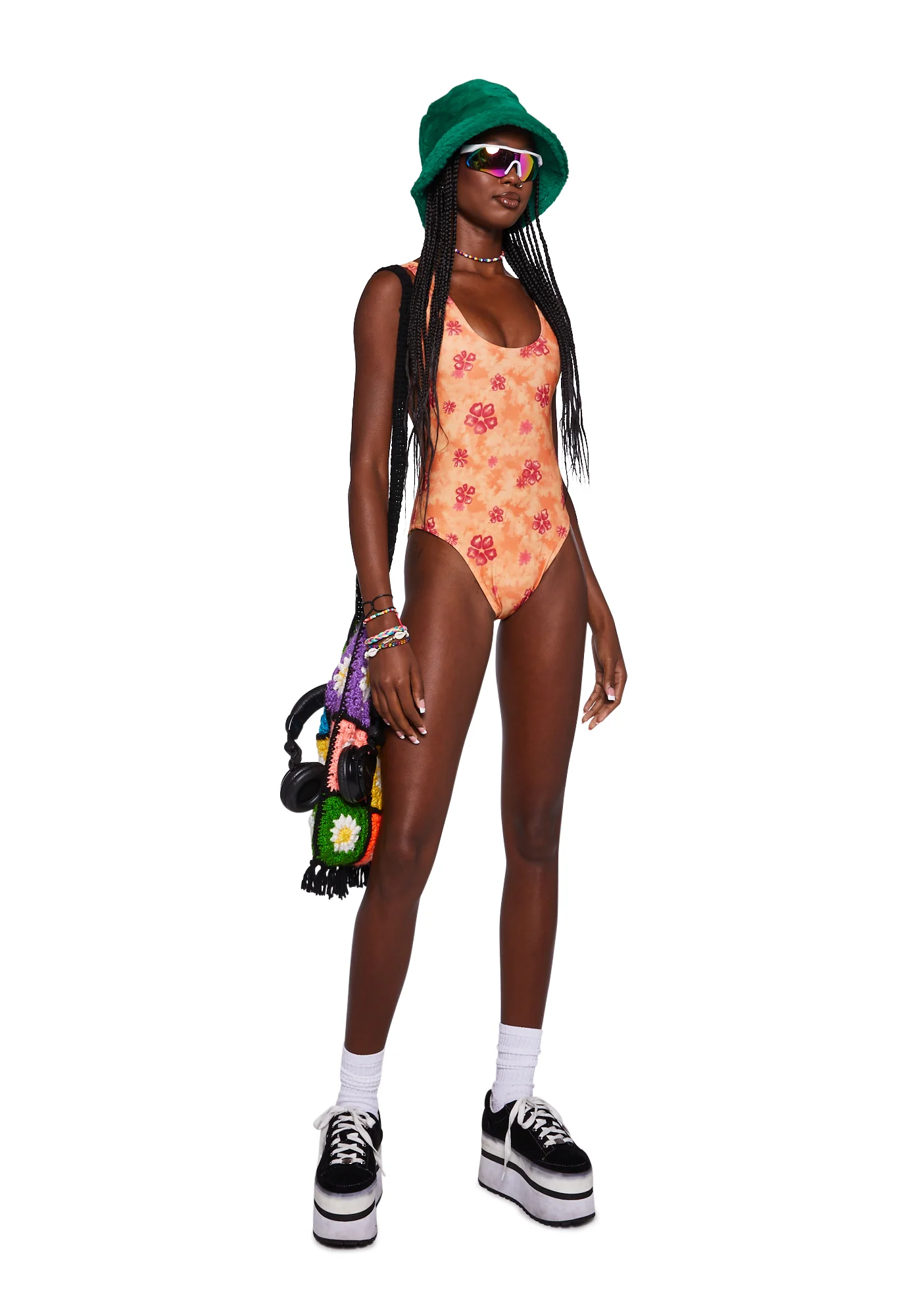 Square Neck 90s One-Piece Swimsuit - Image 2