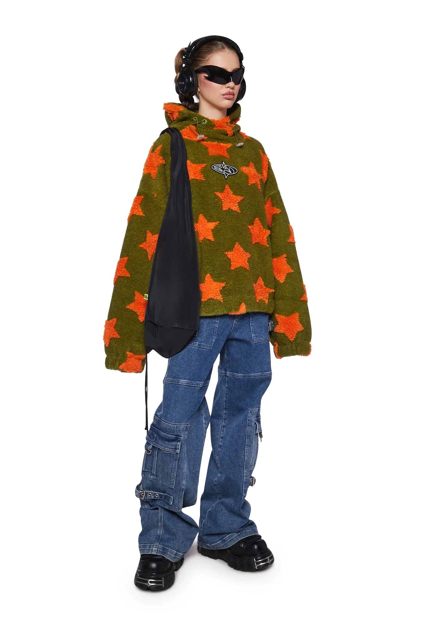 Star Borg Oversized Hoodie - Orange Moss - Image 2