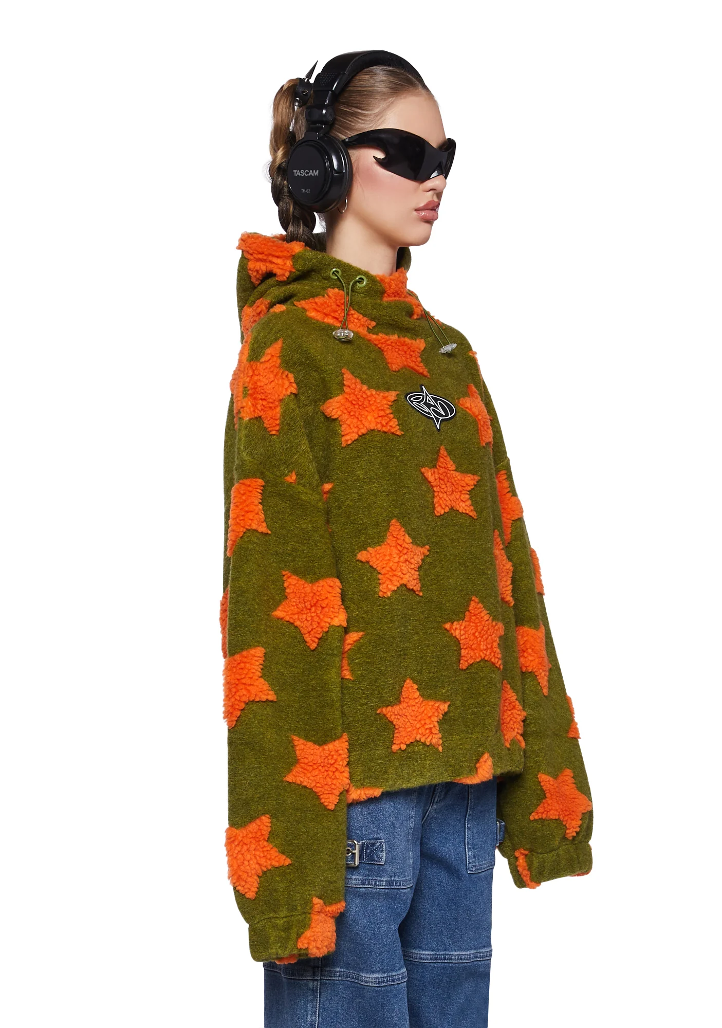 Star Borg Oversized Hoodie - Orange Moss - Image 3